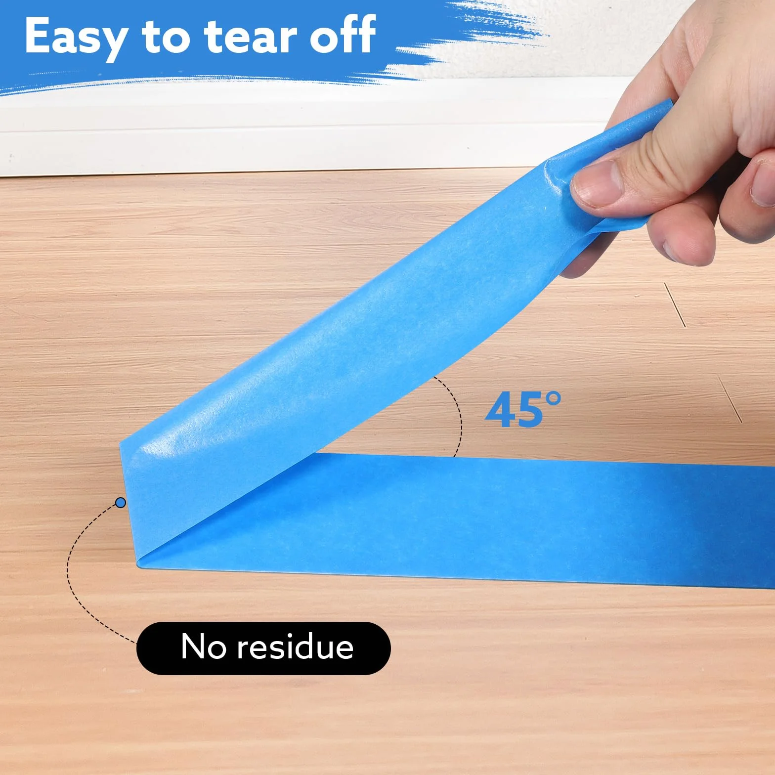 10 rollos de cinta adhesiva de pintor, 48 mm x 50 m, color azul, para trabajos de pintura, resistente al calor, para pintar, renovar