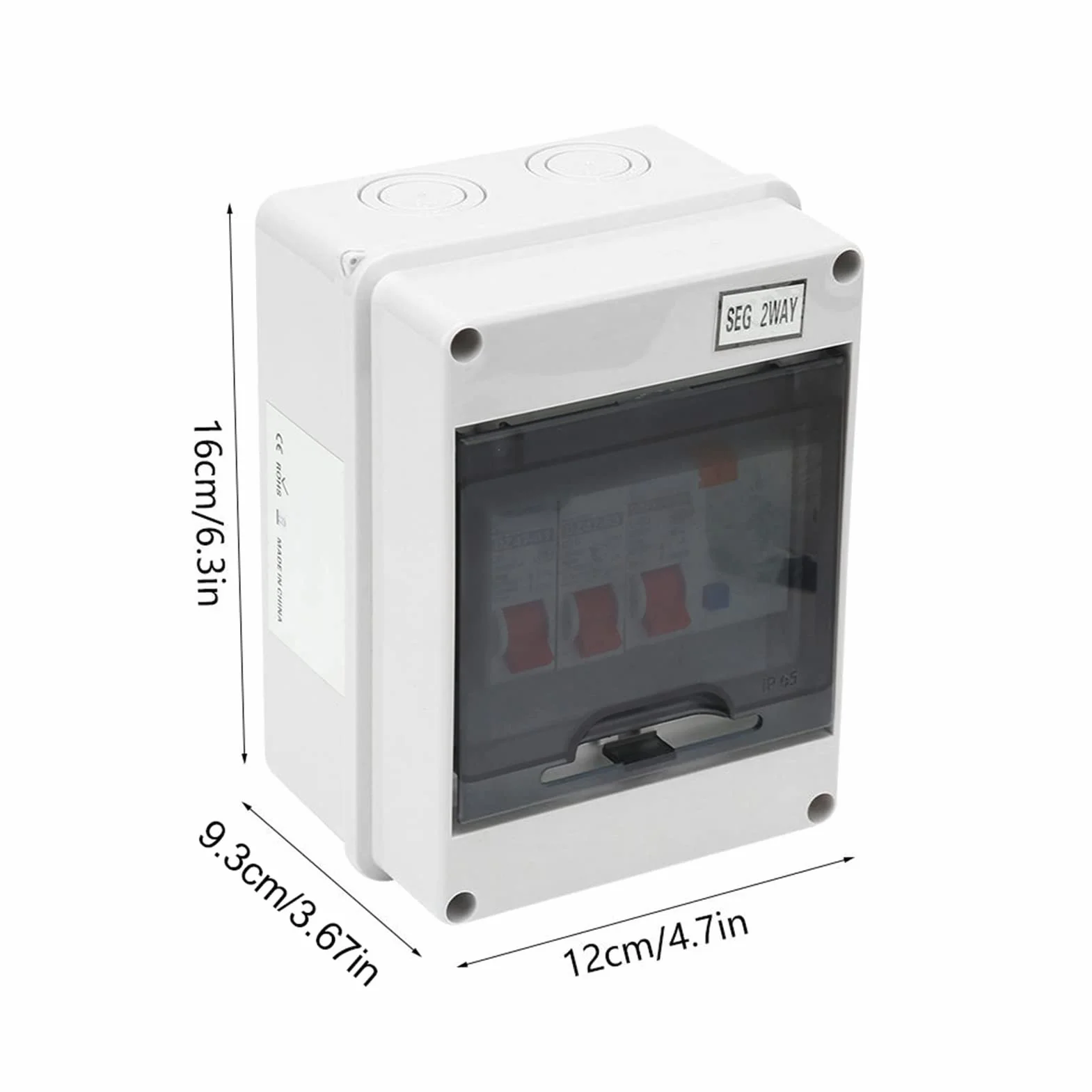 Unidad de Consumo Eléctrica de 2 Vías, 40A con RCD 30mA y 2 MCB 6A/16A, Protección IP65, para Caravanas y Garajes