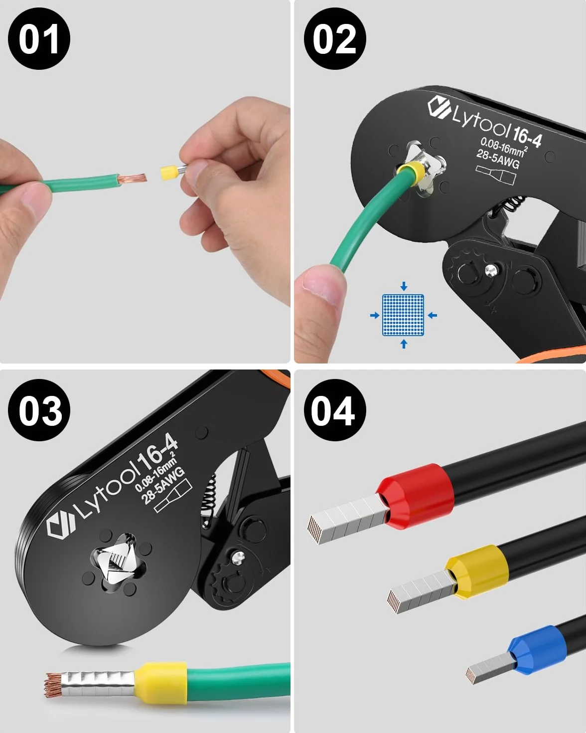 Crimpadora Lytool Terminal 0.08-16mm² Alicates para Crimpar