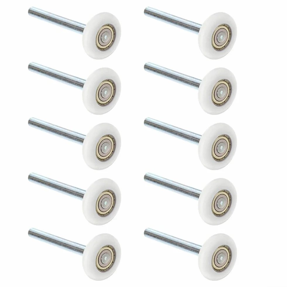 Rodillos de nailon para puerta de garaje equipados con rodamientos de bolas sellados 6200ZZ para un rendimiento de bajo ruido y alto ciclo (6200 46 x 190)