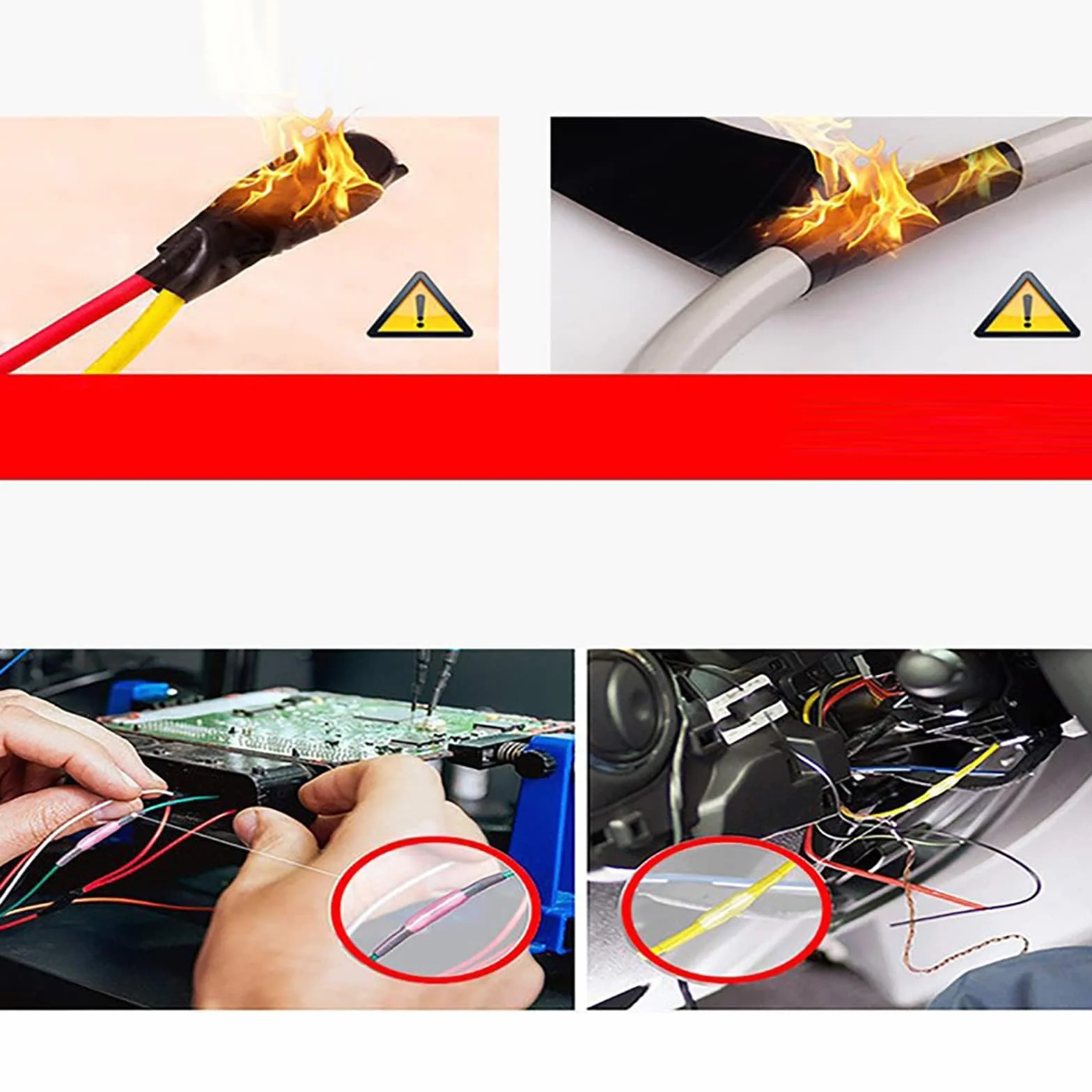 BHT1.25 Conectores de cable eléctrico termorretráctil 22-16 AWG 20 Pcs rojo