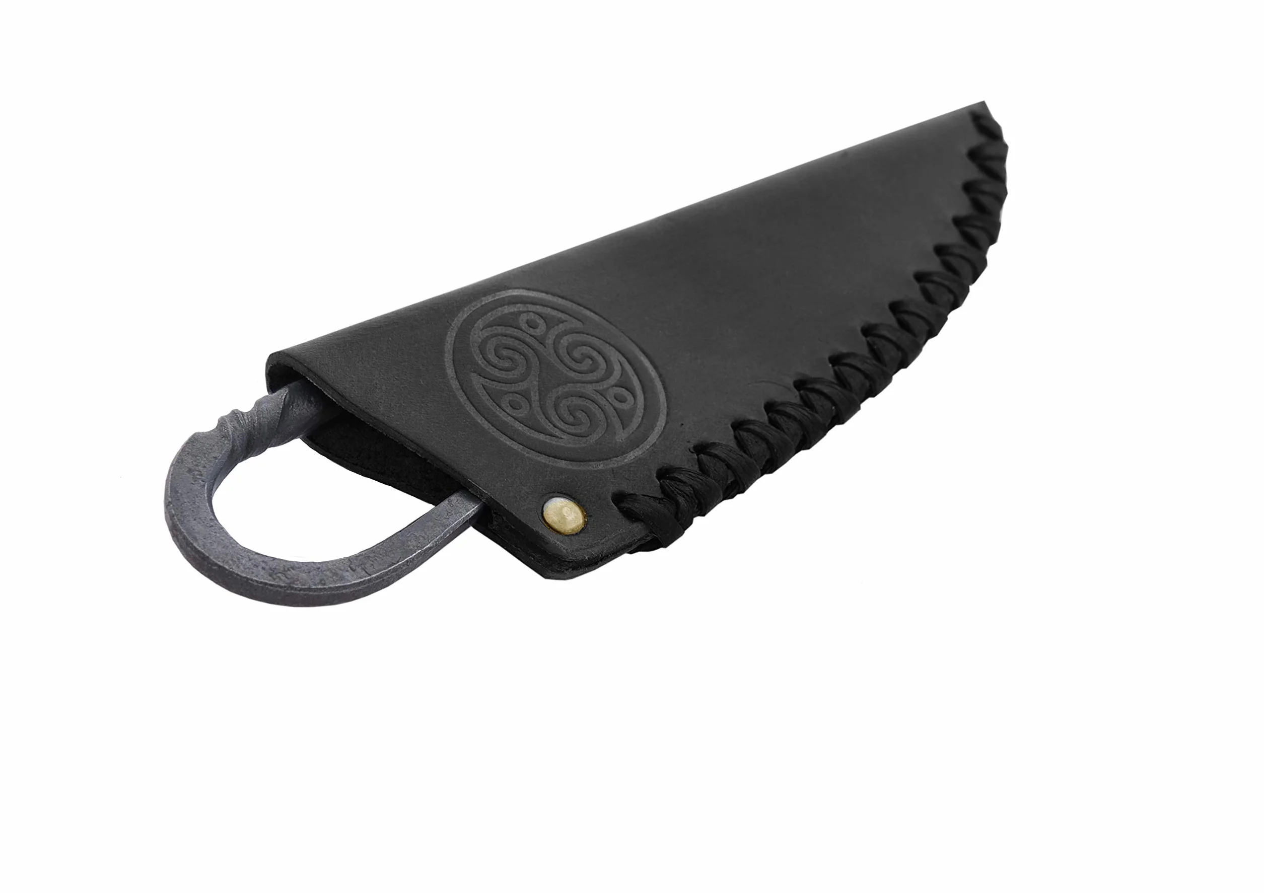 Toferner - Cuchillo de acero celta - Forjado a mano y aspecto vintage - Hoja puntiaguda ultra afilada - Elegante diseño antiguo - Incluye estuche de cuero auténtico