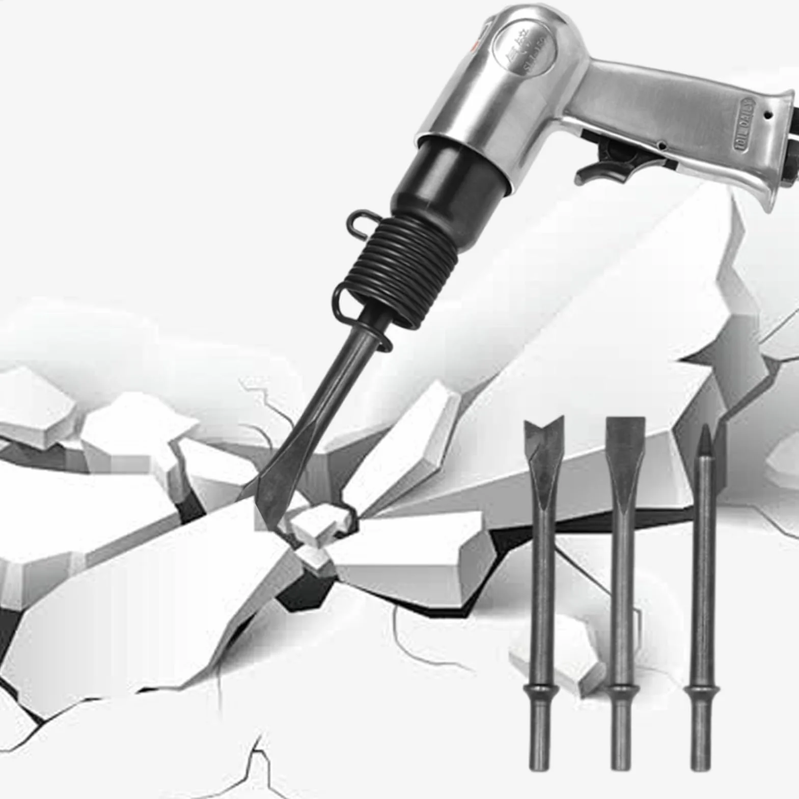 Pala neumática de aire - herramienta de cincel portátil ligera con mango recto | Potente comprimido para proyectos de bricolaje, reparación automática, fabricación, tallado en piedra y ap