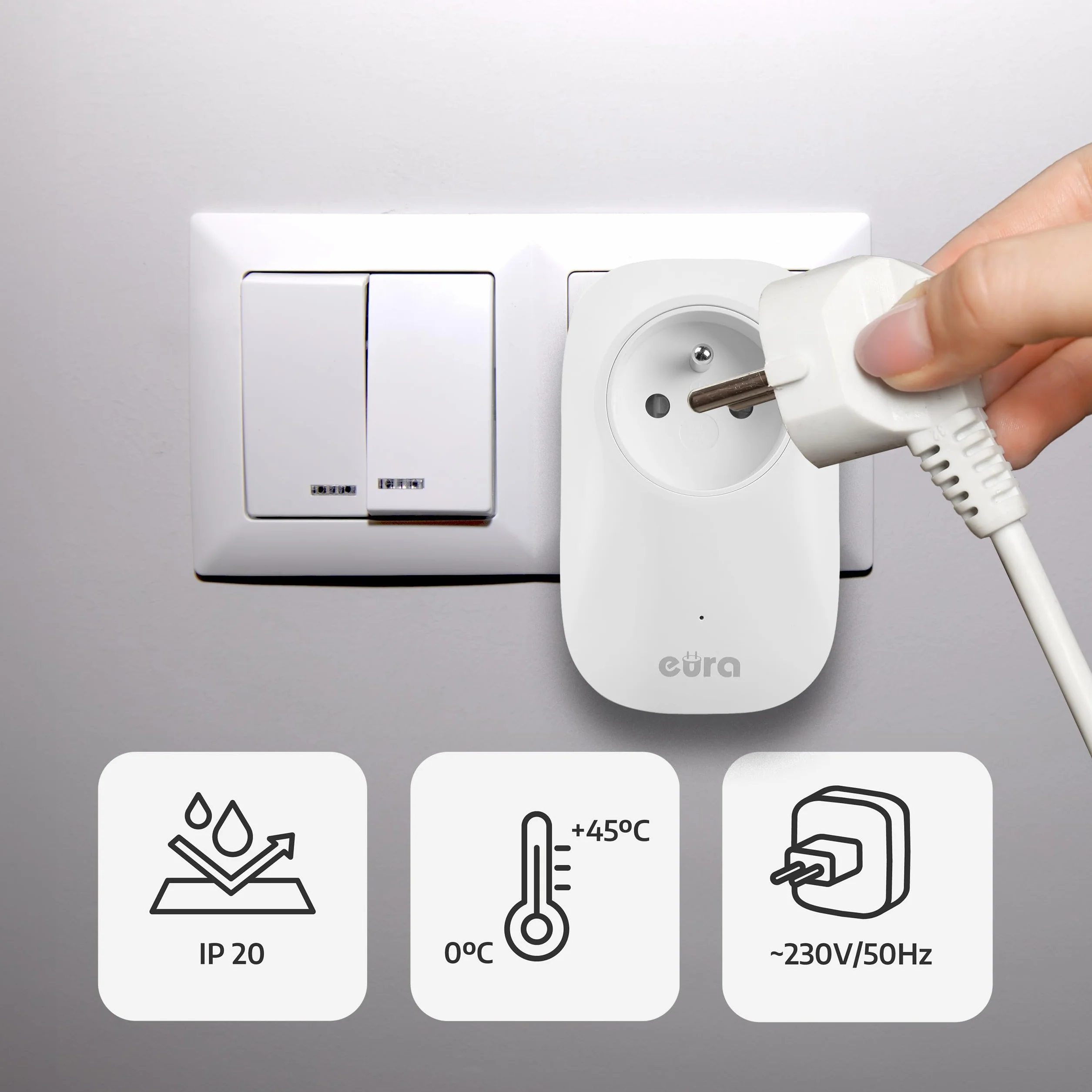 Timbre inalámbrico sin batería SOUL WDP-91H2 con enchufe de ~ 230 V de Eura-Tech, para exteriores, resistente al agua, inalámbrico, alcance de 100 m, 58 melodías, 4 niveles de volumen
