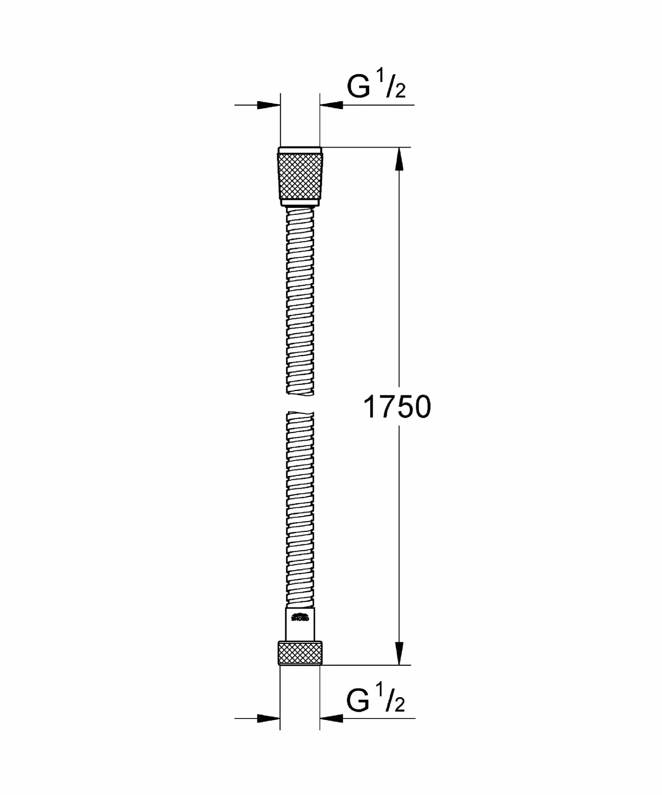 Grohe Relexaflex Metal - Flexo Metálico, Color Cromo, 1.75 m (Ref. 28139000)