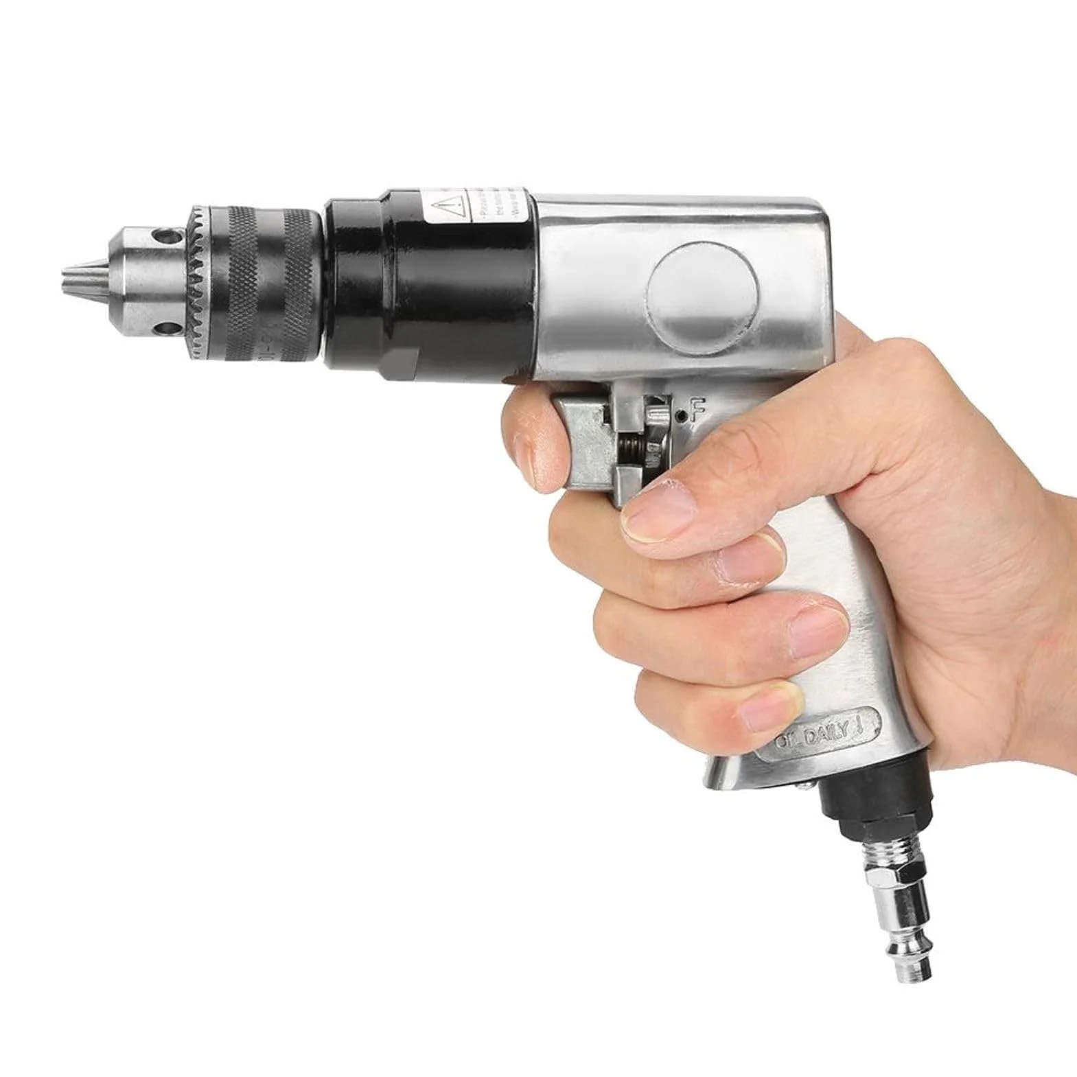 Taladro de aire reversible Jadeshay, 10 mm, 3/8 pulgadas, 1700 rpm, con llave y conector, portabrocas neumáticos