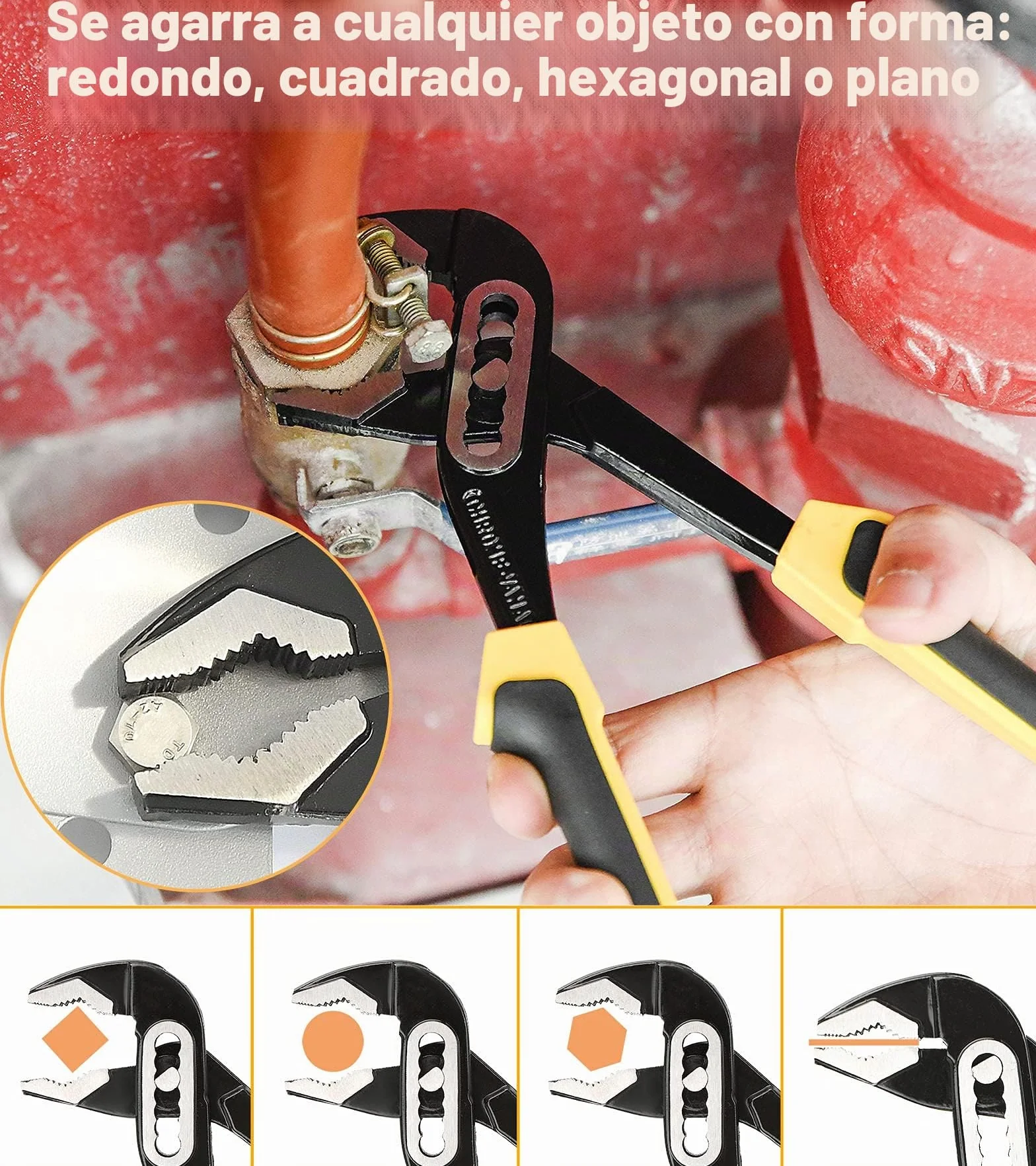 DOWELL Juego de alicates, kit de 6 piezas con junta de ranura, llave ajustable, combinación, bloqueo y alicates de corte diagonal de punta larga