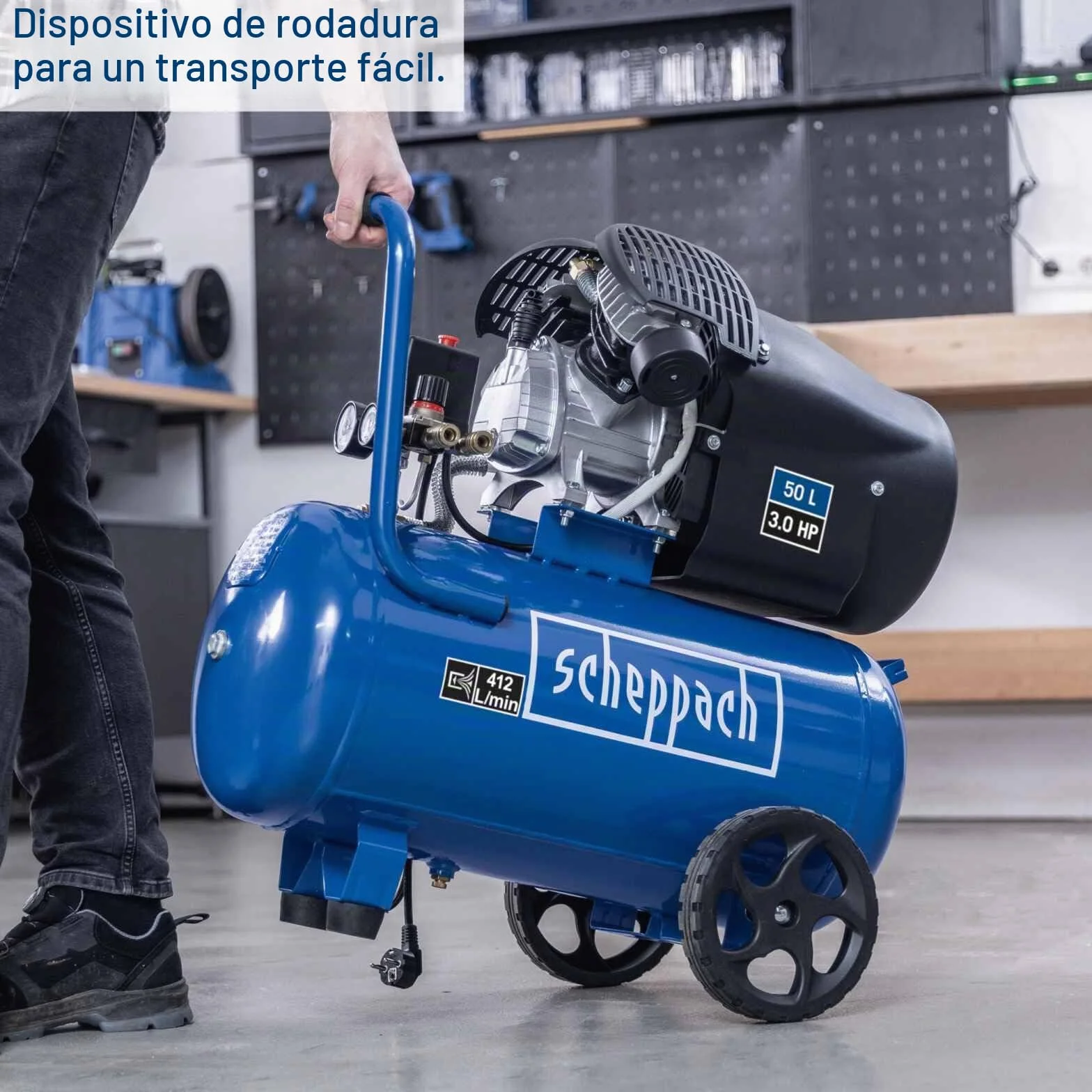 Scheppach - 5906102901 - HC53DC Compresor de Aire de 2 cilindros. 2200W 3CV 50L