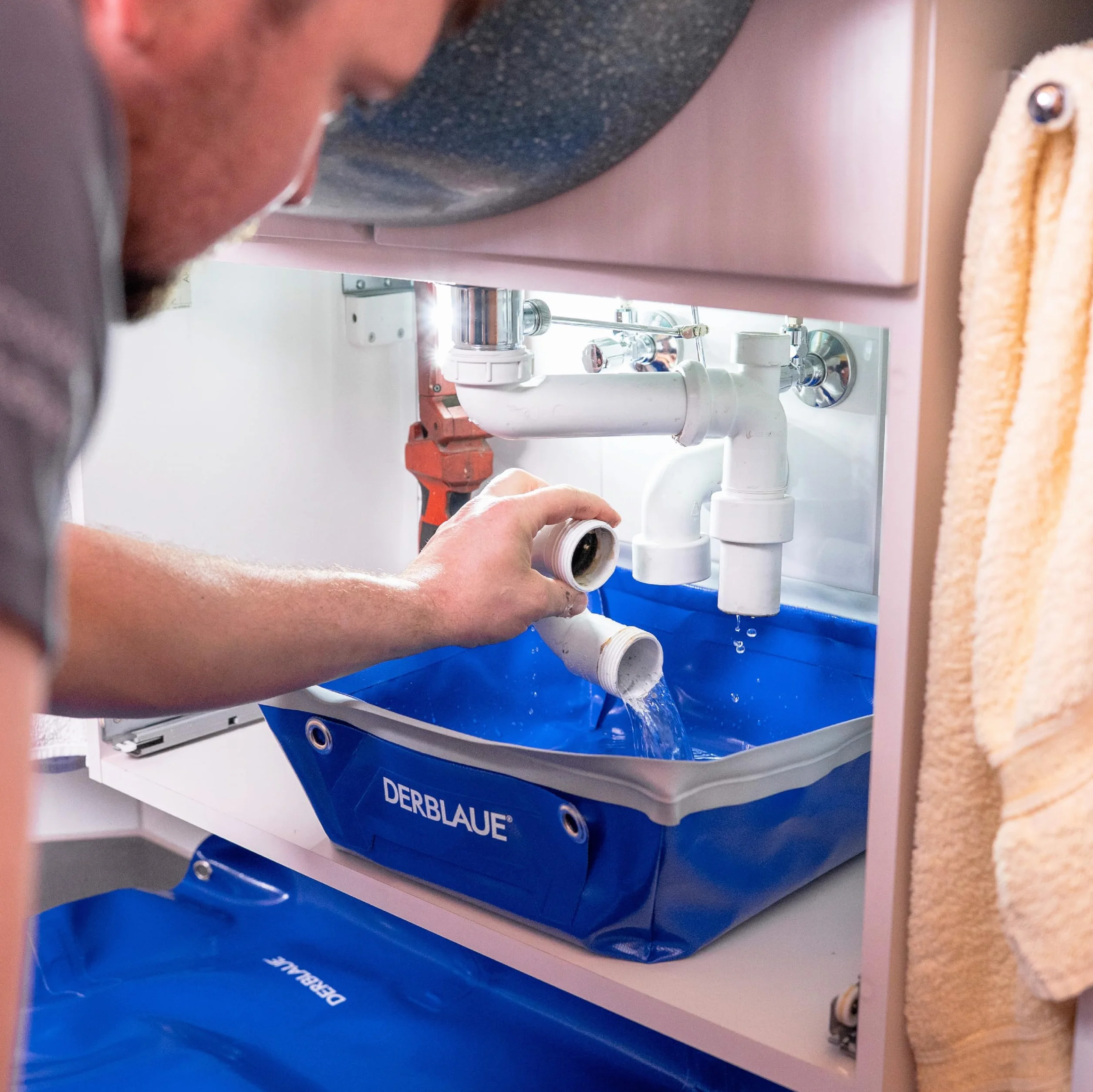 DERBLAUE® Bañera profesional – Bandeja recogedora para trabajar con H20 e HYD