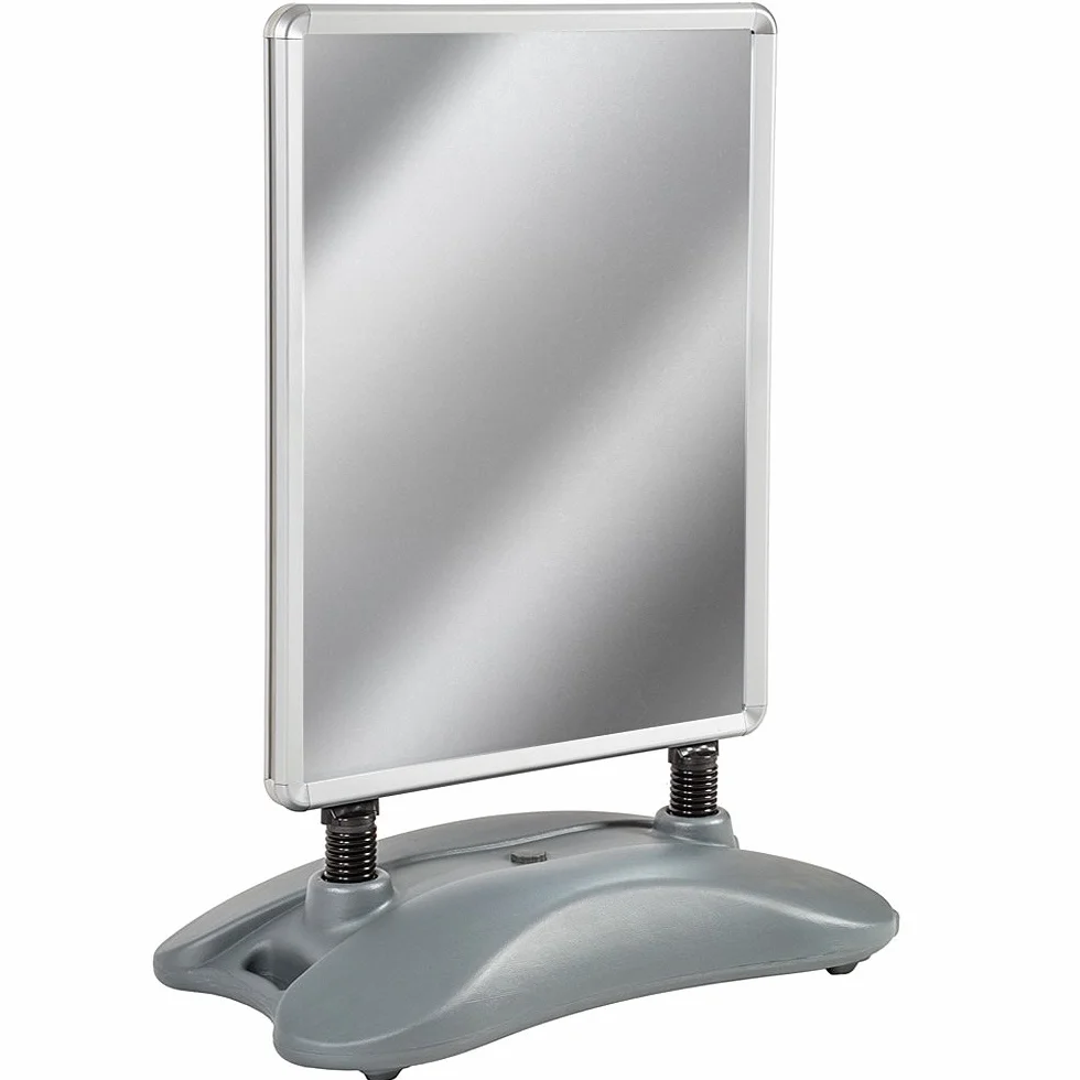 tectake Vitrina Expositora Caballete Doble Cara DIN A1 20 litros Base Sistema Clic Incluye Dos Láminas Protectoras Publicidad Exterior