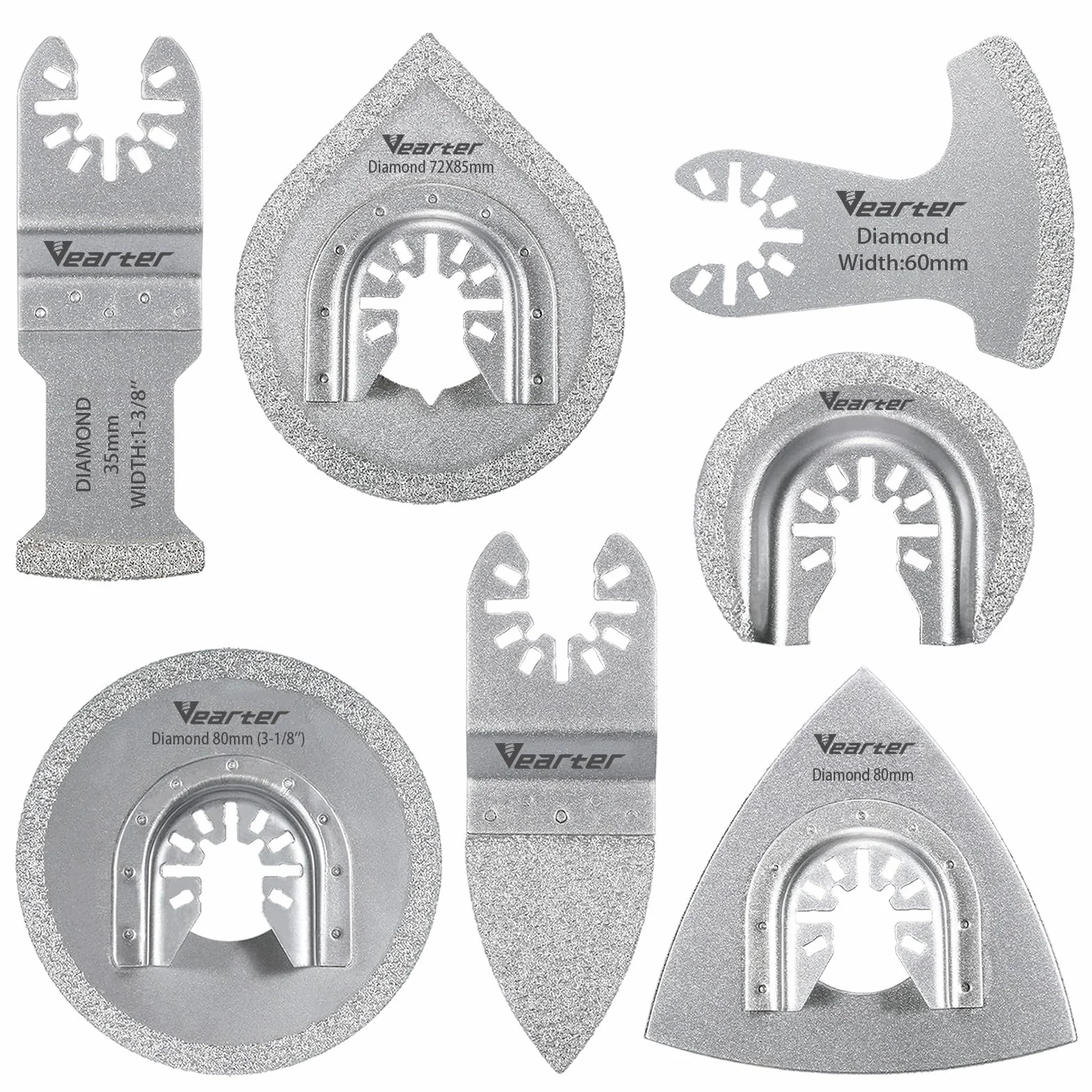 7 cuchillas multiherramienta de diamante, cuchillas multiherramienta universales para eliminación de lechada de grano, cuchillas multiherramienta de liberación rápida para azulejos, ladrillo
