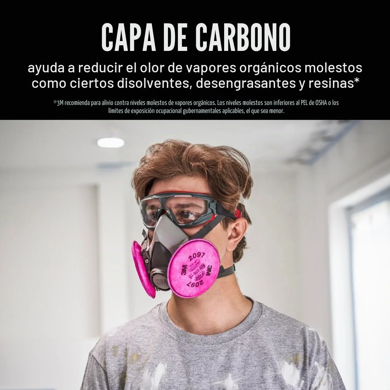 3 M P100 filtro de partículas con Nuisance nivel Organic vapor liberación, 2097PA1-A