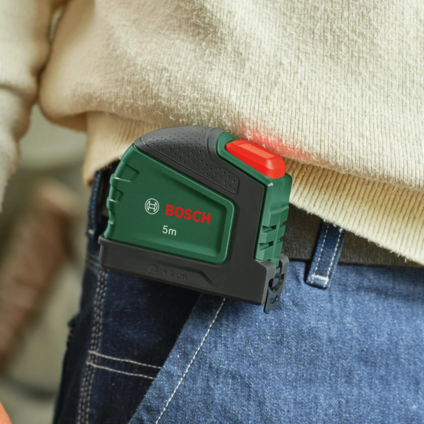 Bosch Cinta Métrica 5 m con Bloqueo Automático, Revestimiento de Nailon, Alta Precisión