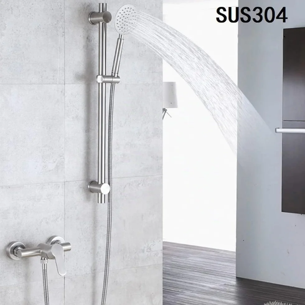 Grifo de ducha de acero inoxidable montado en la pared, mezclador de ducha, control manual, interruptor de válvula de fontanería, grifo de baño para agua fría y caliente