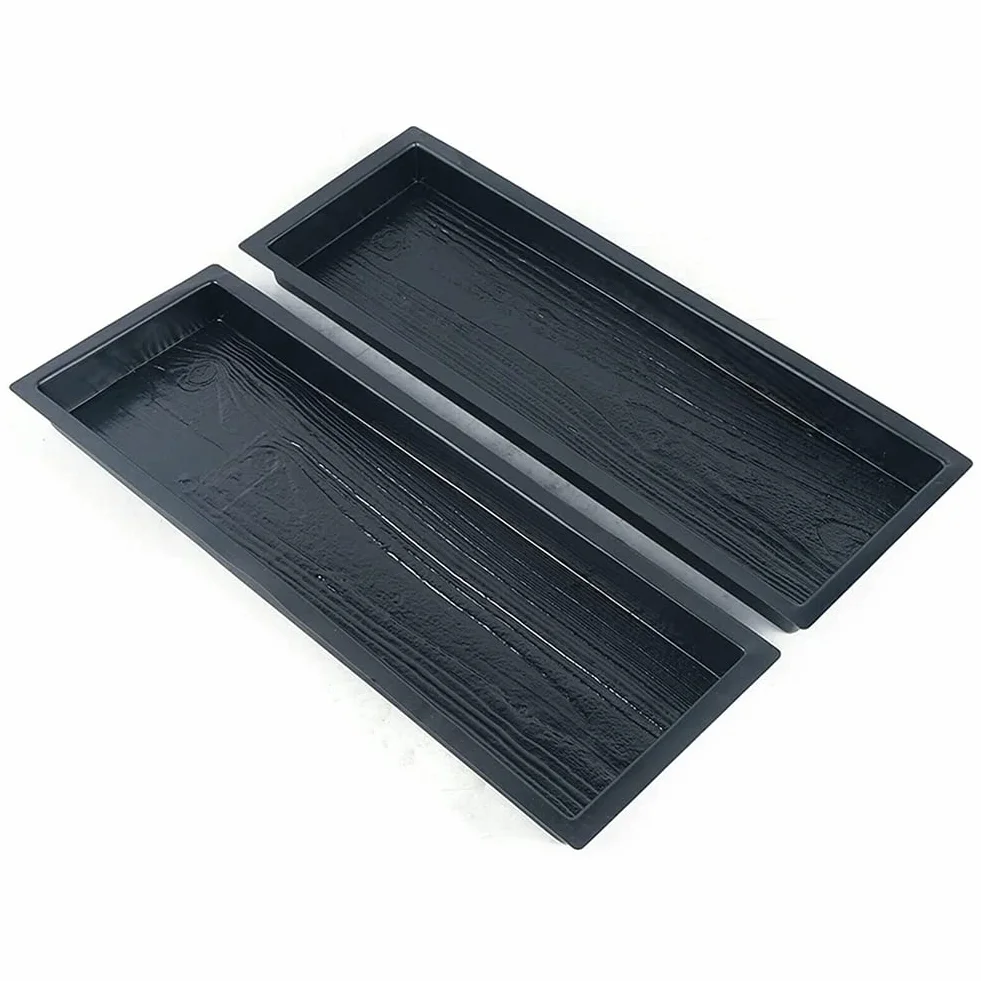 Vereen Moldes de hormigón, molde de hormigón con forma de de madera, molde de pavimento moldeado de plástico para bricolaje, molde de piedra escalonada de jardín, paquete de 2