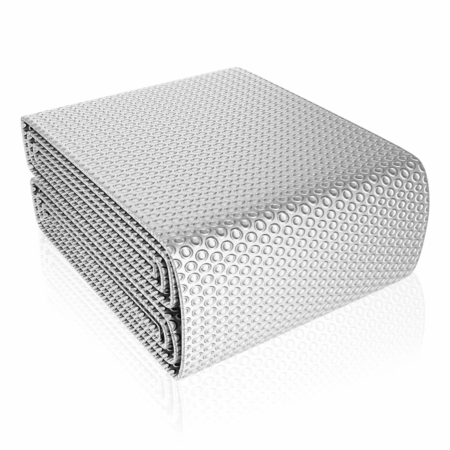 Aislante Térmico Reflexivo, Aluminio y Burbujas, Lámina Aislante Doble Cara de 3 mm con 12 tiras adhesivas, duradera para reflectores de calor de radiadores y protección contra el frío - 1m x 5 m