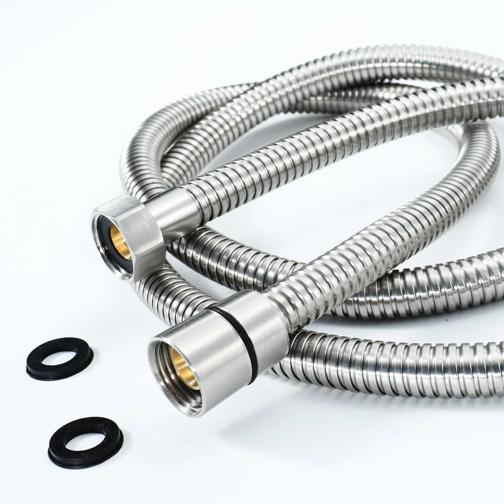 Manguera de ducha flexible de acero inoxidable de 1,5 m con tubo de ducha de repuesto universal antitorsión G1/2 pulgadas, a prueba de fugas y fácil de instalar