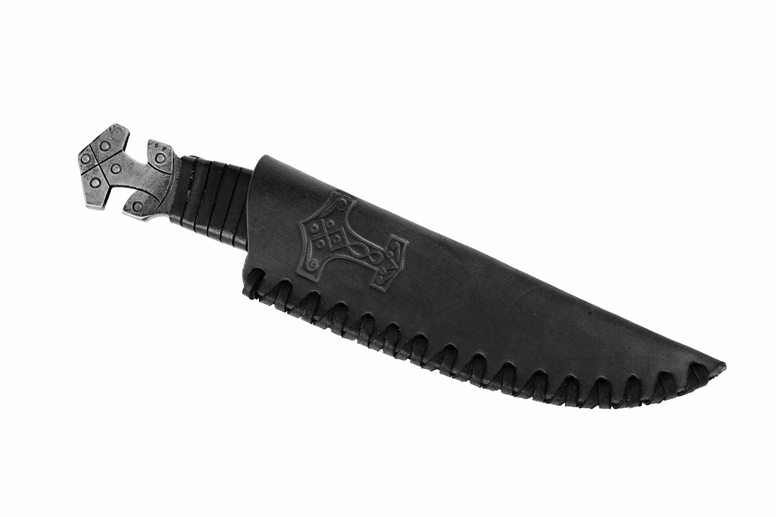 Toferner - Cuchillo de acero Thor - Forjado a mano y aspecto vintage - Elegante diseño antiguo - Incluye estuche de cuero auténtico