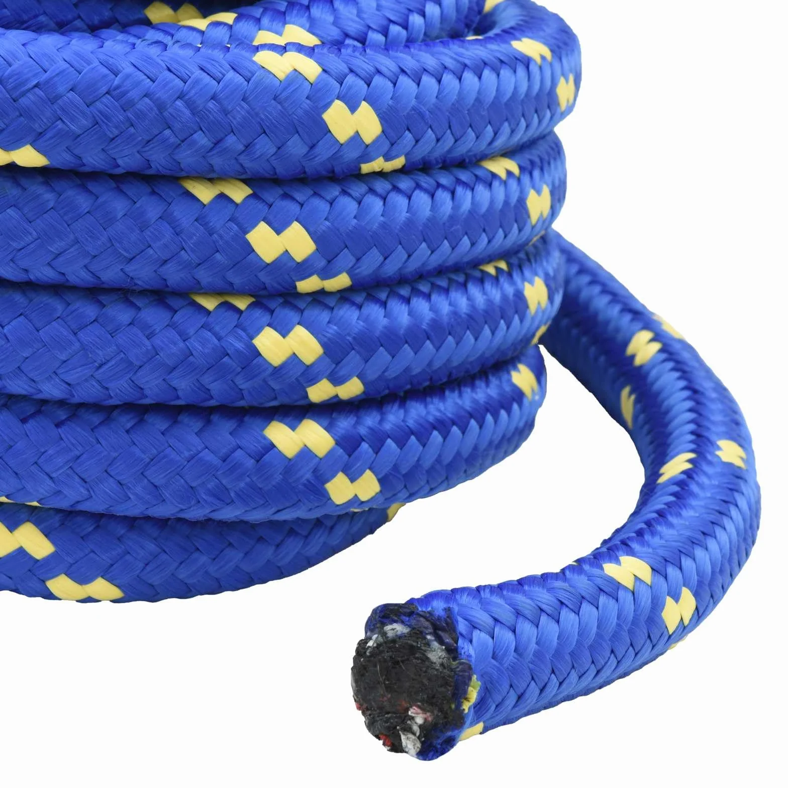 Cuerda para barco de polipropileno, 5 m de longitud, 3 cm de diámetro, color azul, resistente, resistente a la intemperie, para barco, vela, camping, exterior, versátil, para asegurar y anudar