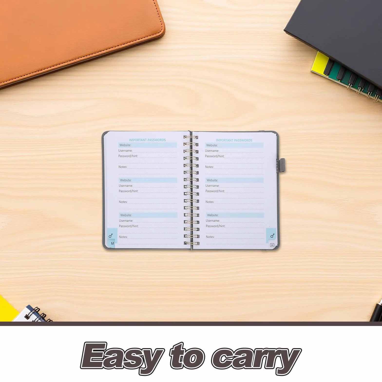 VILLCASE Libreta de Direcciones A6 y Soporte para Bolígrafo con Pestañas Alfabéticas Resistente y Compacta para Guardar Números y Correos Personales
