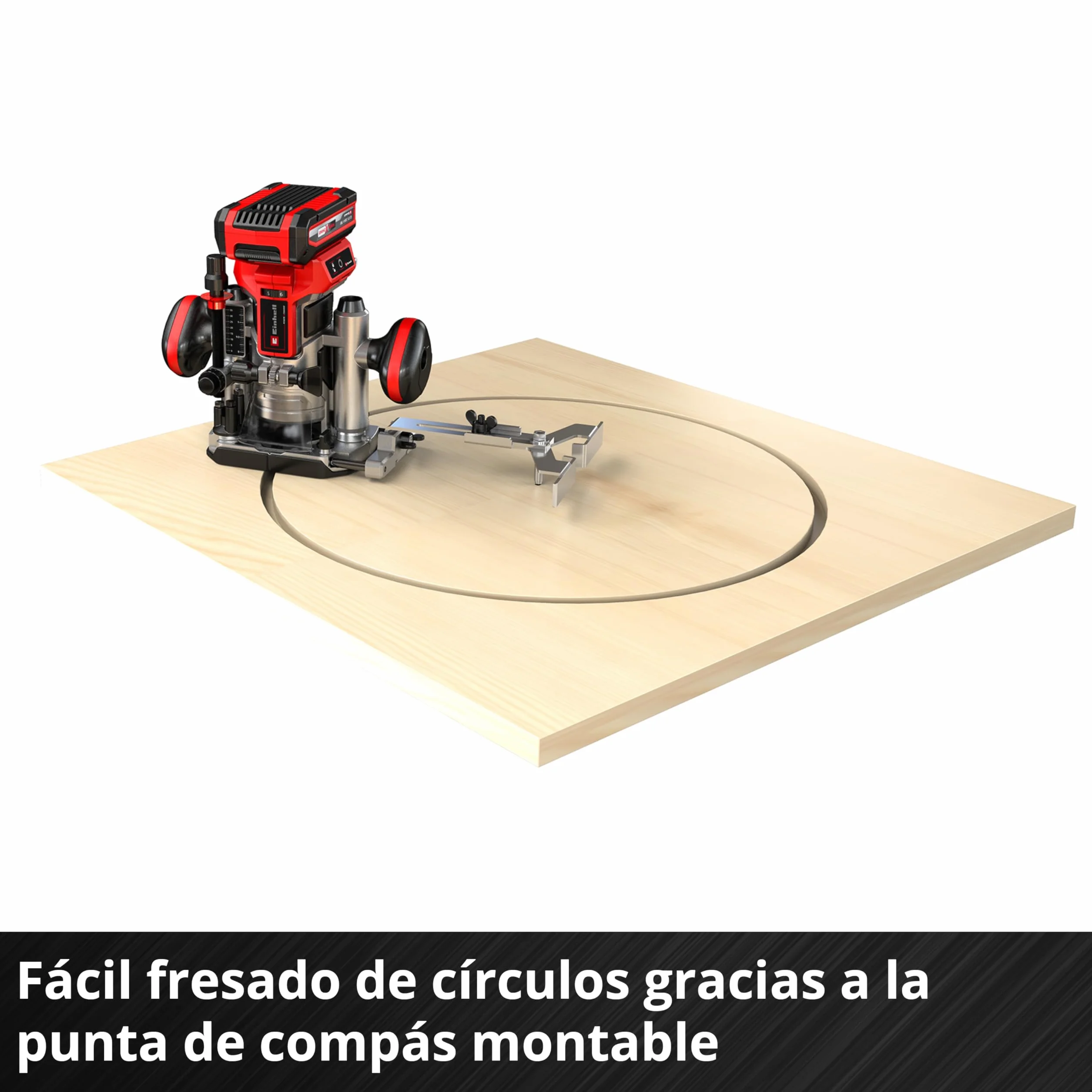 Einhell Professional Set de fresadora superior-de cantos con batería TP-RO Set 18 Li BL-Solo Power X-Change (18V, ajuste fino de profundidad de fresado, incl. accesorios+bolsa, sin batería)