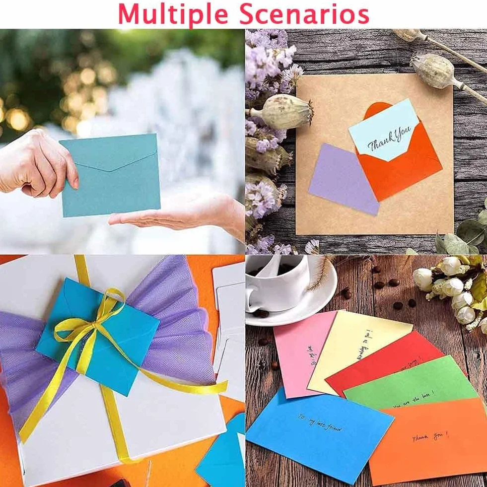 Mini Sobres de Regalo Multicolor, 50 Piezas en 5 Colores Diferentes para Bodas e Ideas de Regalo