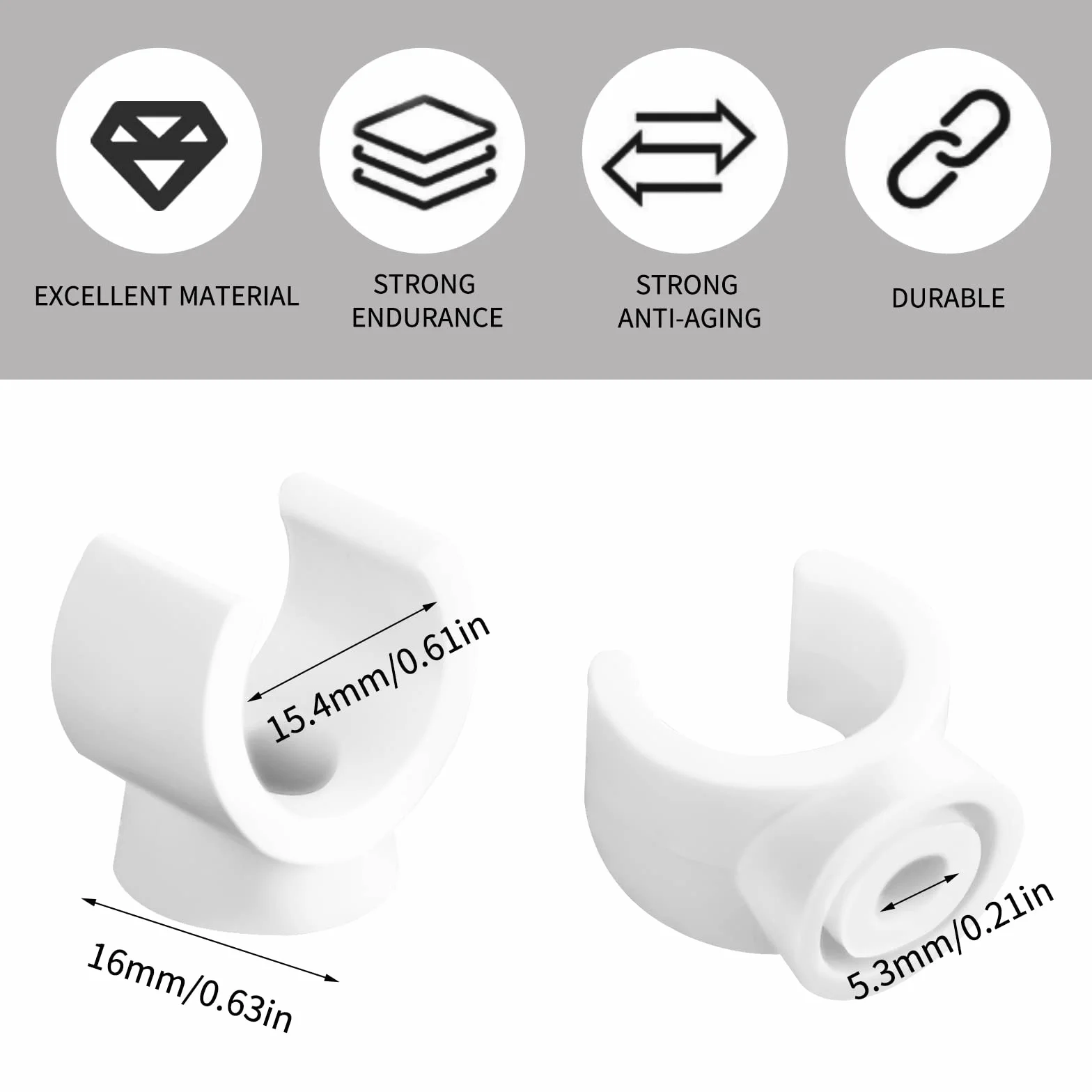 Abeillo Clips PEX de 1/2 pulgada para colgar tuberías, soporte de tubería de 16 mm, ganchos en U, abrazaderas para tuberías de agua, clips de abrazadera de tubo (20 piezas)