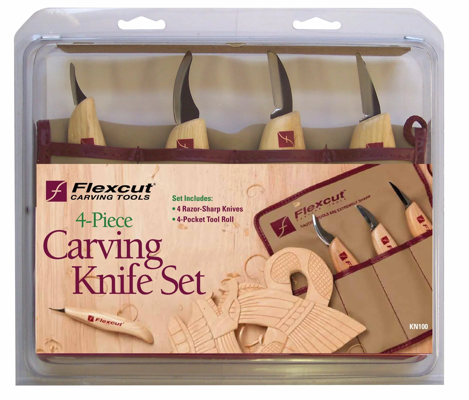 Flexcut FLEXKN100 Cuchillo a Lama Fissa,Unisex - Adultos, Multicolor, un tamaño
