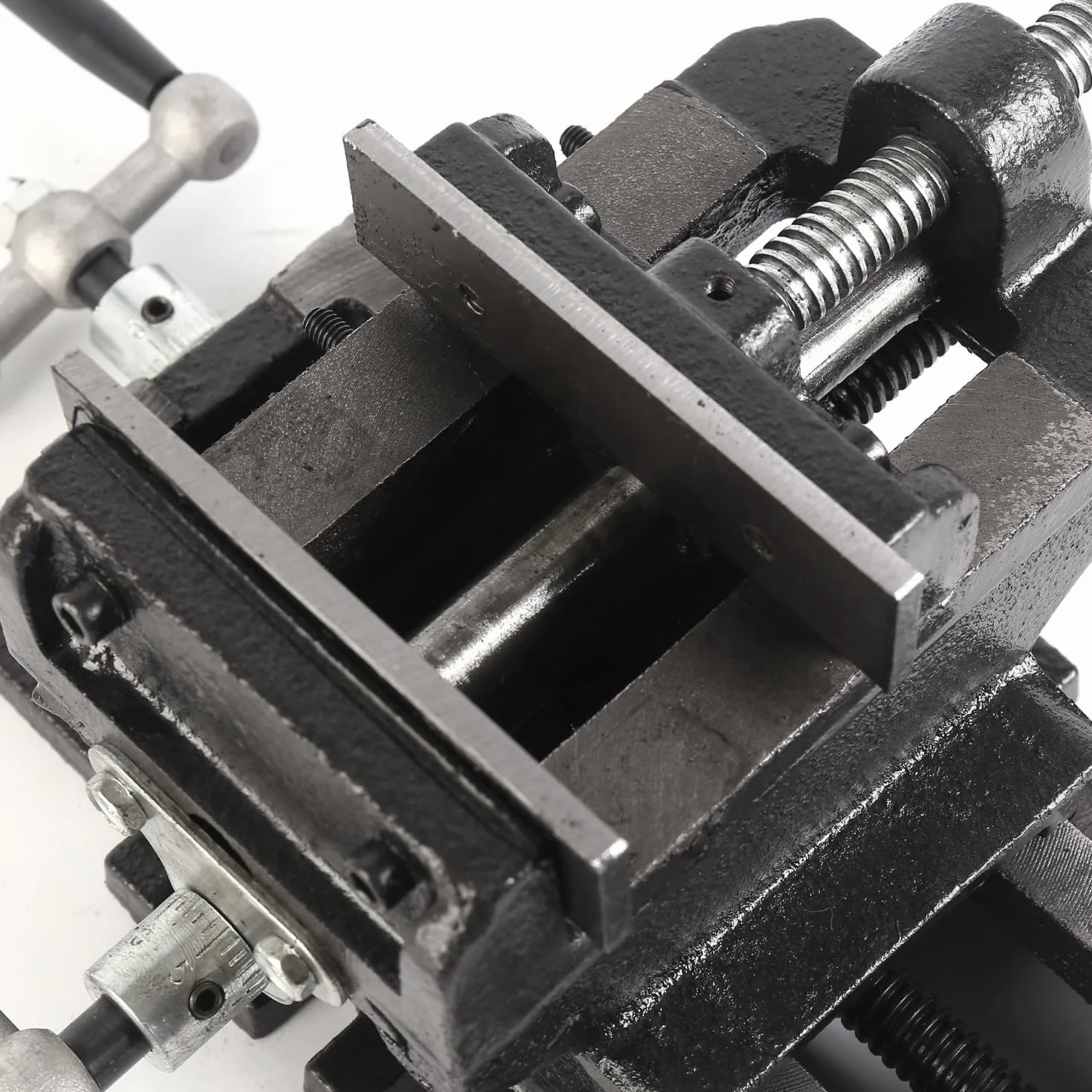 KATSU Tornillo de Banco Cruzado 3" 75mm, Resistente Tornillo de Prensa de Taladro de Banco de Mesa de Deslizante Cruzado Mecánico de 2 Ejes para Fresadora Taller