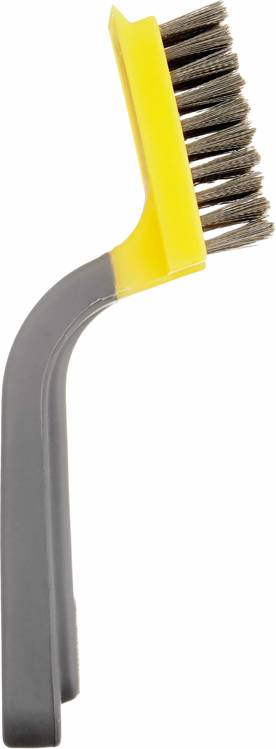Amazon Basics Cepillo raspador ancho, acero inoxidable, agarre suave, Negro, Amarillo