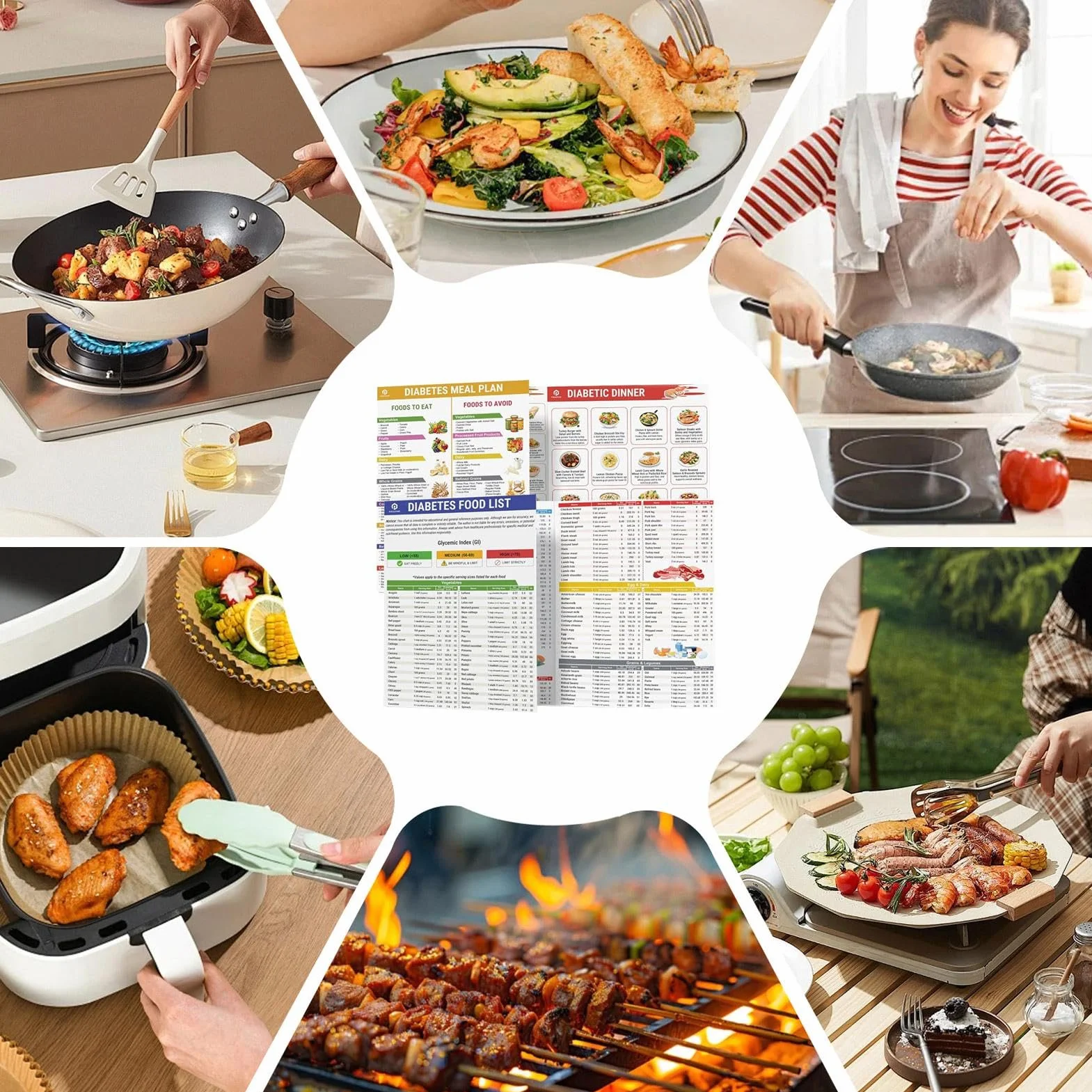 Tabla de alimentos para diabéticos y planificador de comidas bajas en carbohidratos