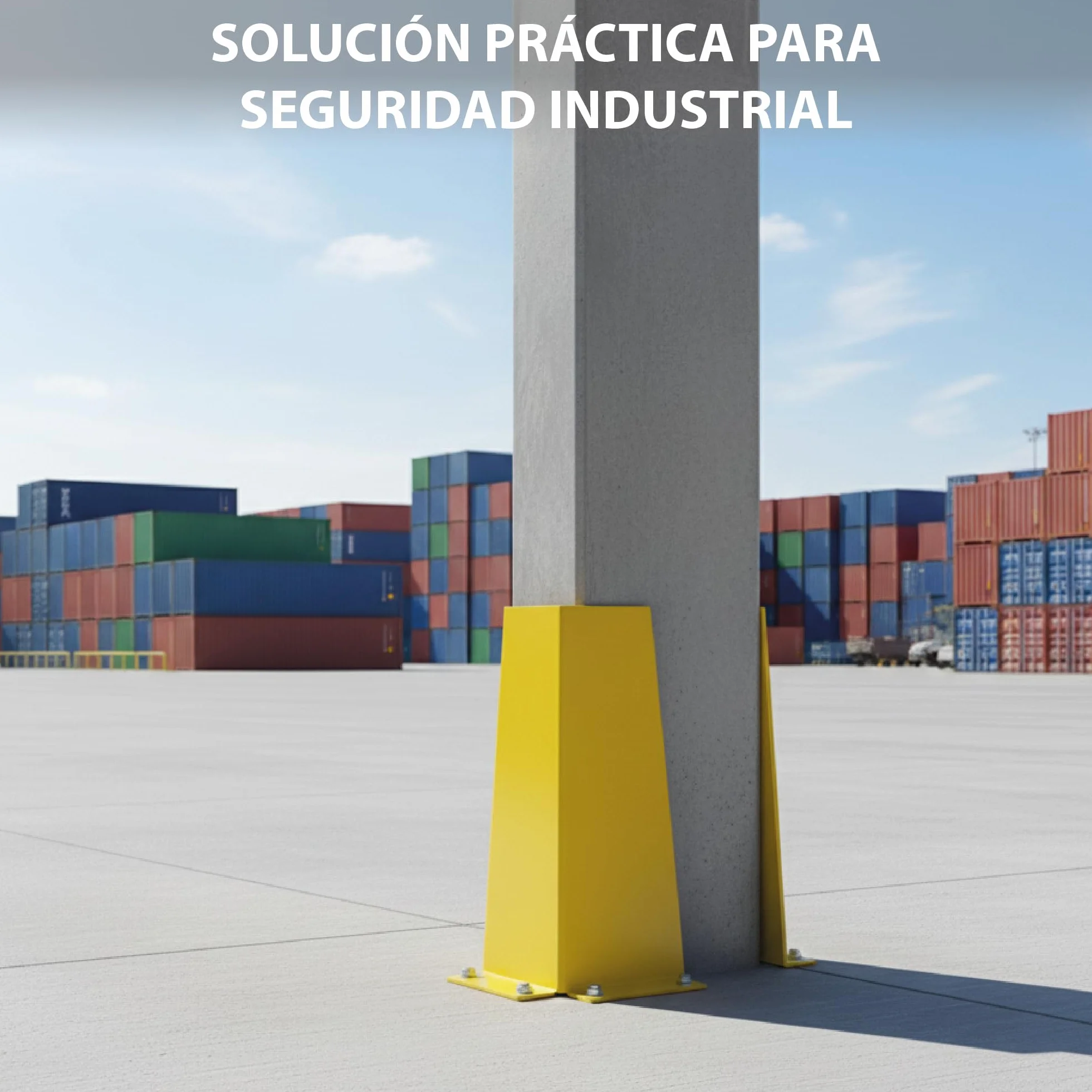 Protector Metálico Esquinero para Almacenes y Parkings | Protege Postes, Estanterías y Columnas | Acero Alta Visibilidad 400 mm | Protección Industrial Antigolpes con Fijación Segura al Suelo