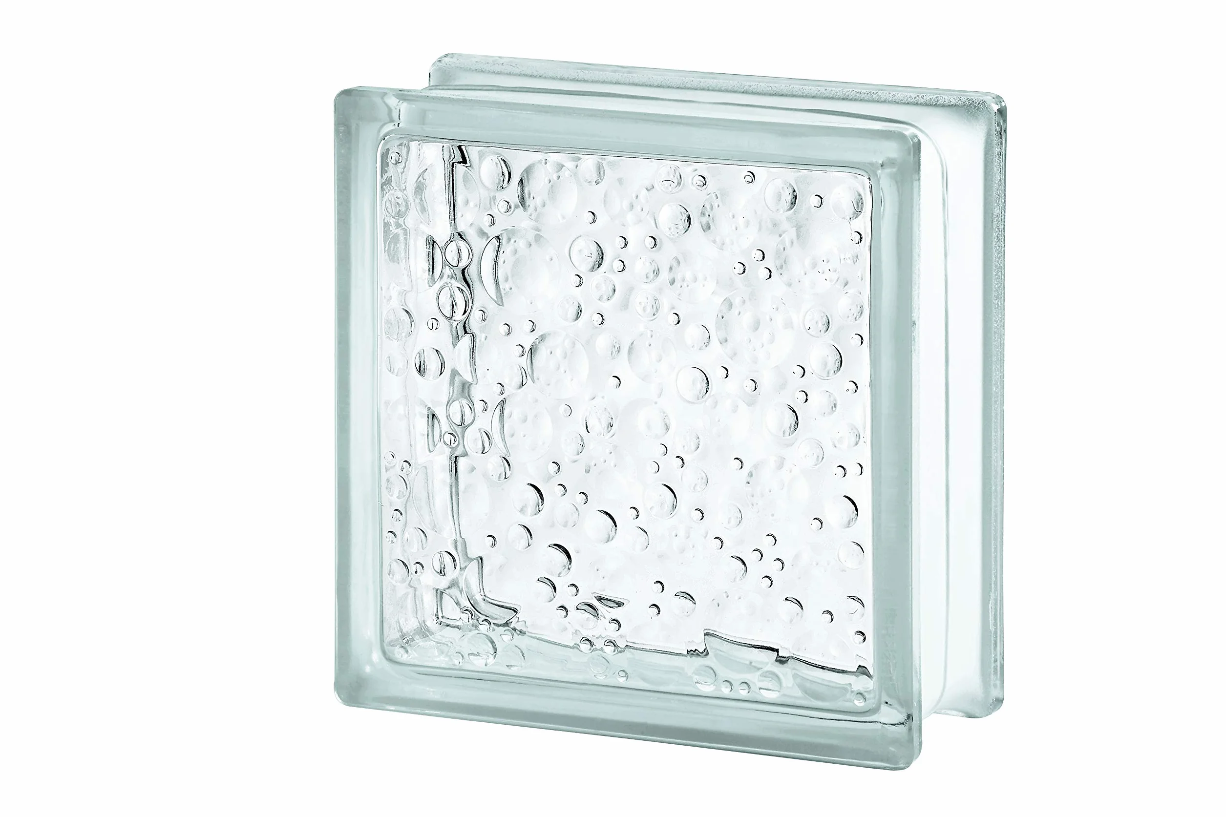 Bloque de Vidrio Burbujas, 19 X 19 X 8 Cm