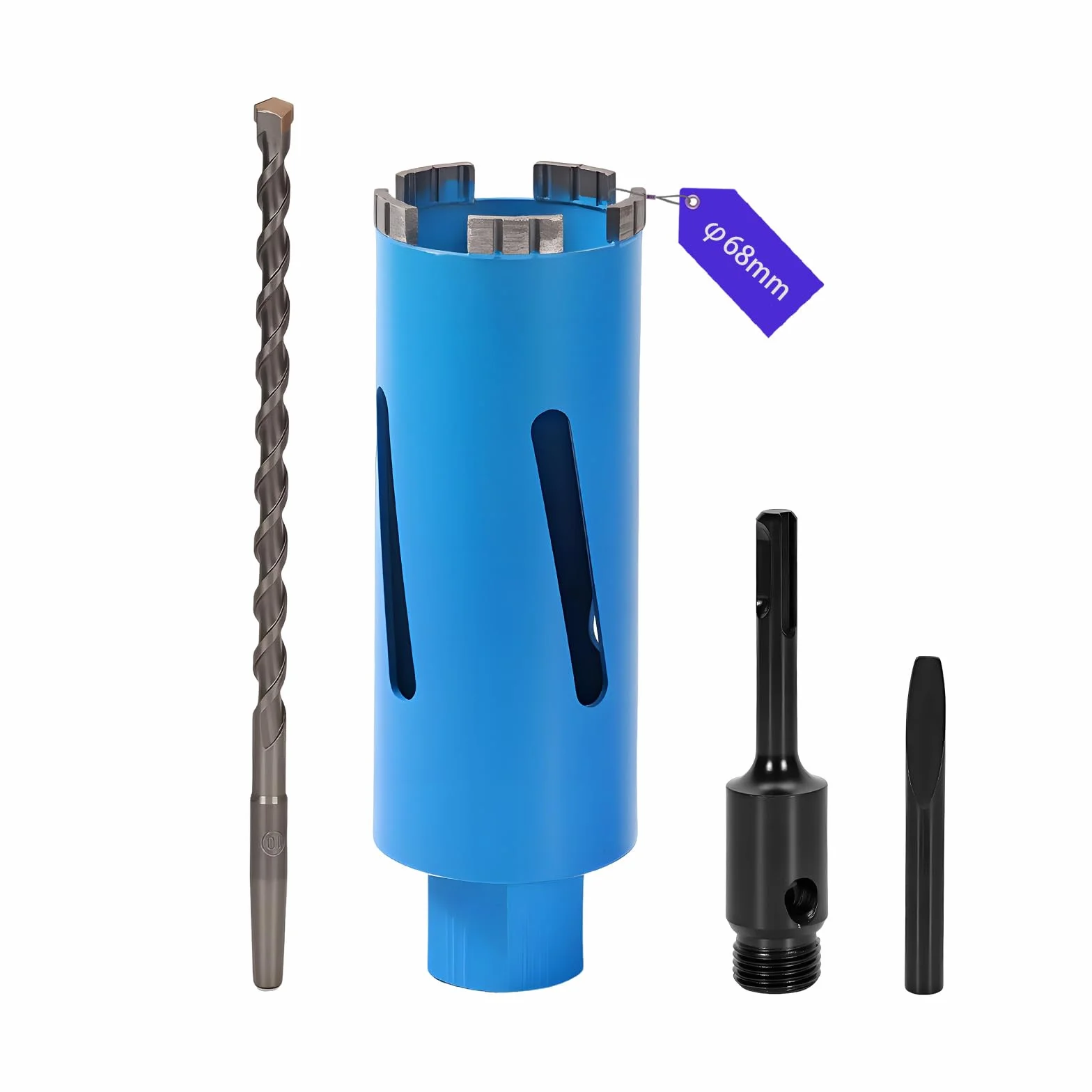 Corona de perforación de diamante M16, diámetro de 68 mm, avellanador de latas para taladro de núcleo, 110 mm, corona de perforación húmeda y seca con turbo, avellanador de latas de diamante