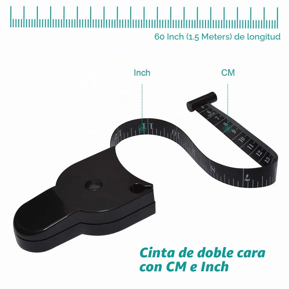 Cinta Métrica Retráctil para el Cuerpo con Bloqueo - Herramienta de Medición Precisa para Fitness