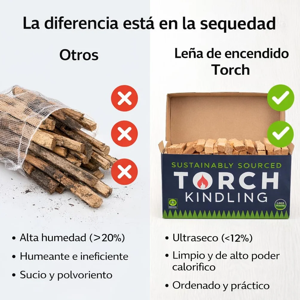 Natural Secado al Horno Torch Kindling 2,5 kg para Estufas de leña Barbacoa Pizza Chimenea
