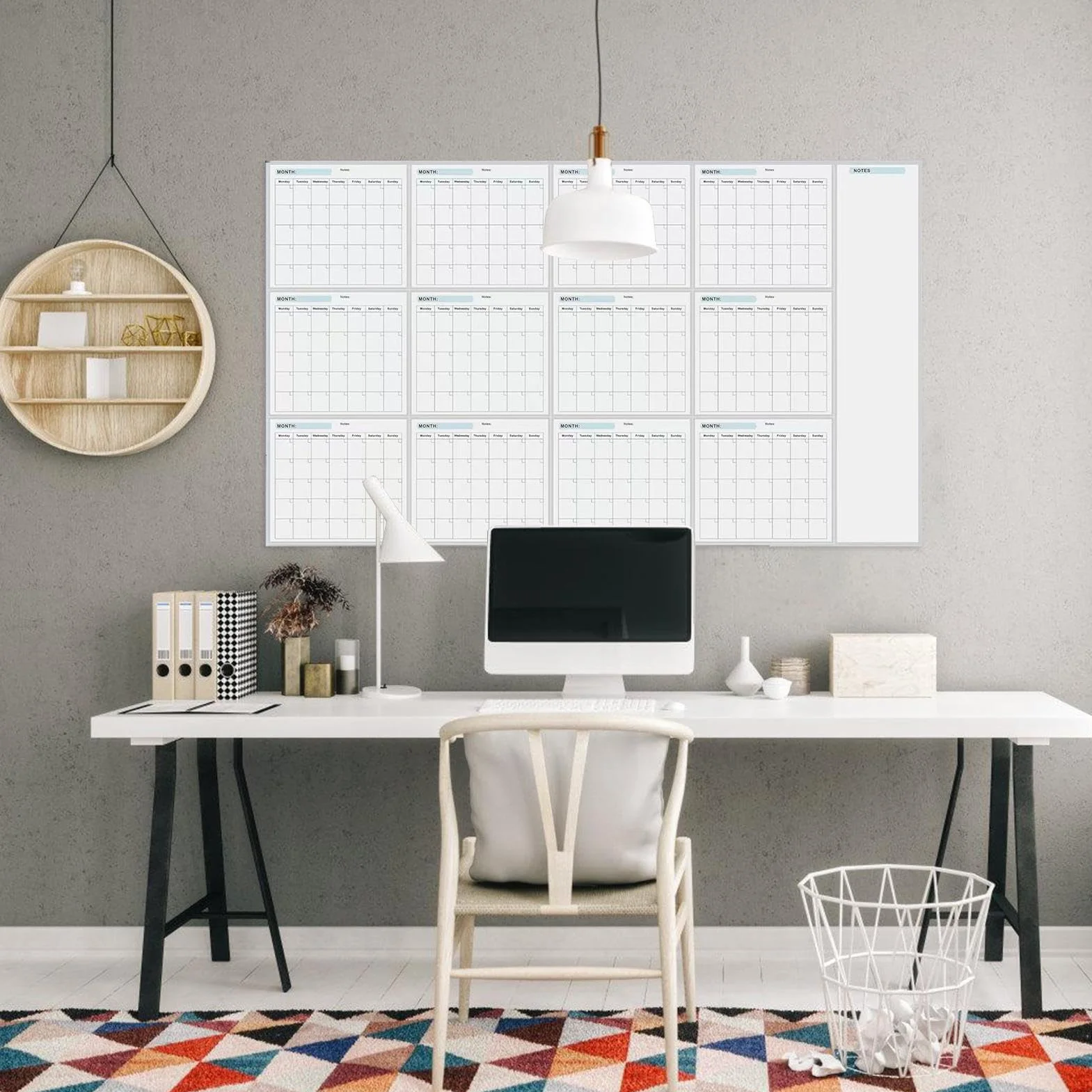 Calendario Permanente 150x85cm Tablero De Planificación Anual Reutilizable