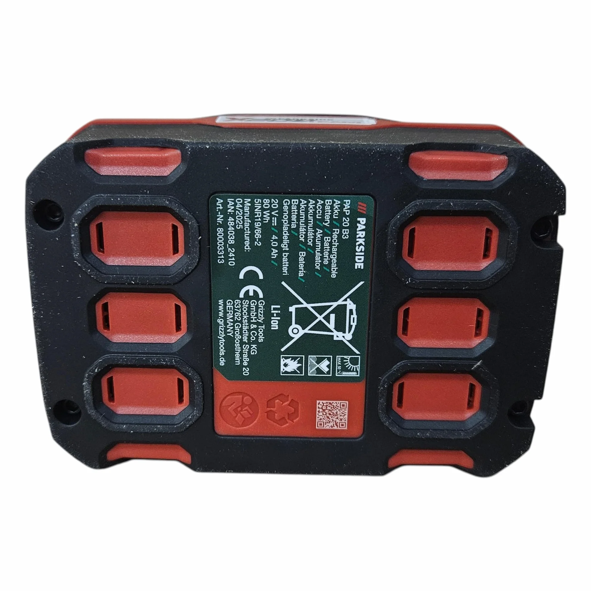 Bateria de 20v Capacidad 4AH Parkside para Equipos Serie X20VTeam PAP20A3 Gran Capacidad Original Solo para X20Vteam