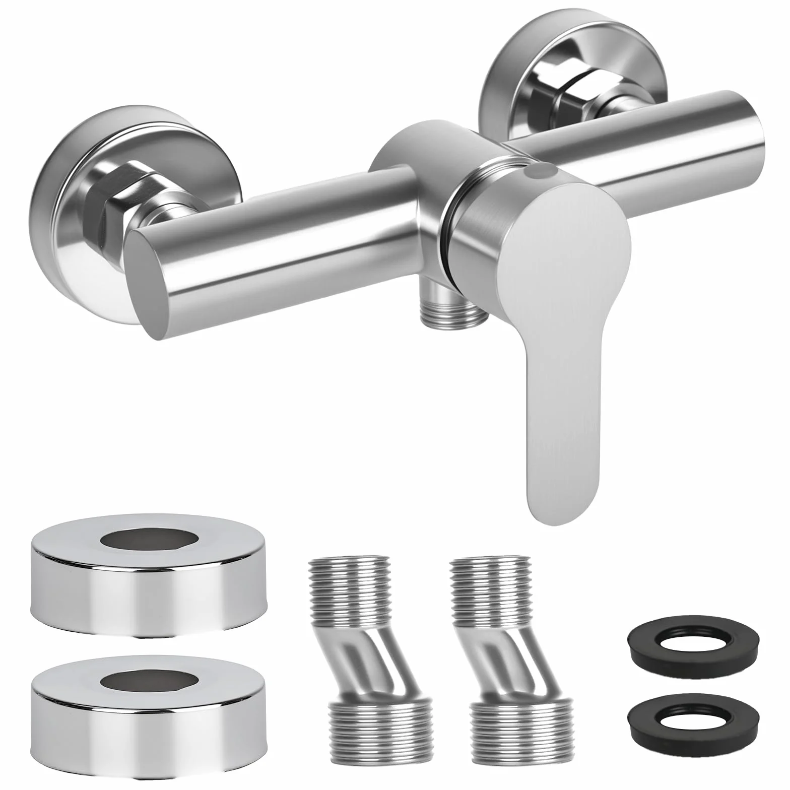 Grifo de ducha monomando, grifo de ducha para ducha, montaje en pared, grifo de ducha de pared para baño, grifo de bañera de acero inoxidable 304, G ½ salida de agua hacia abajo