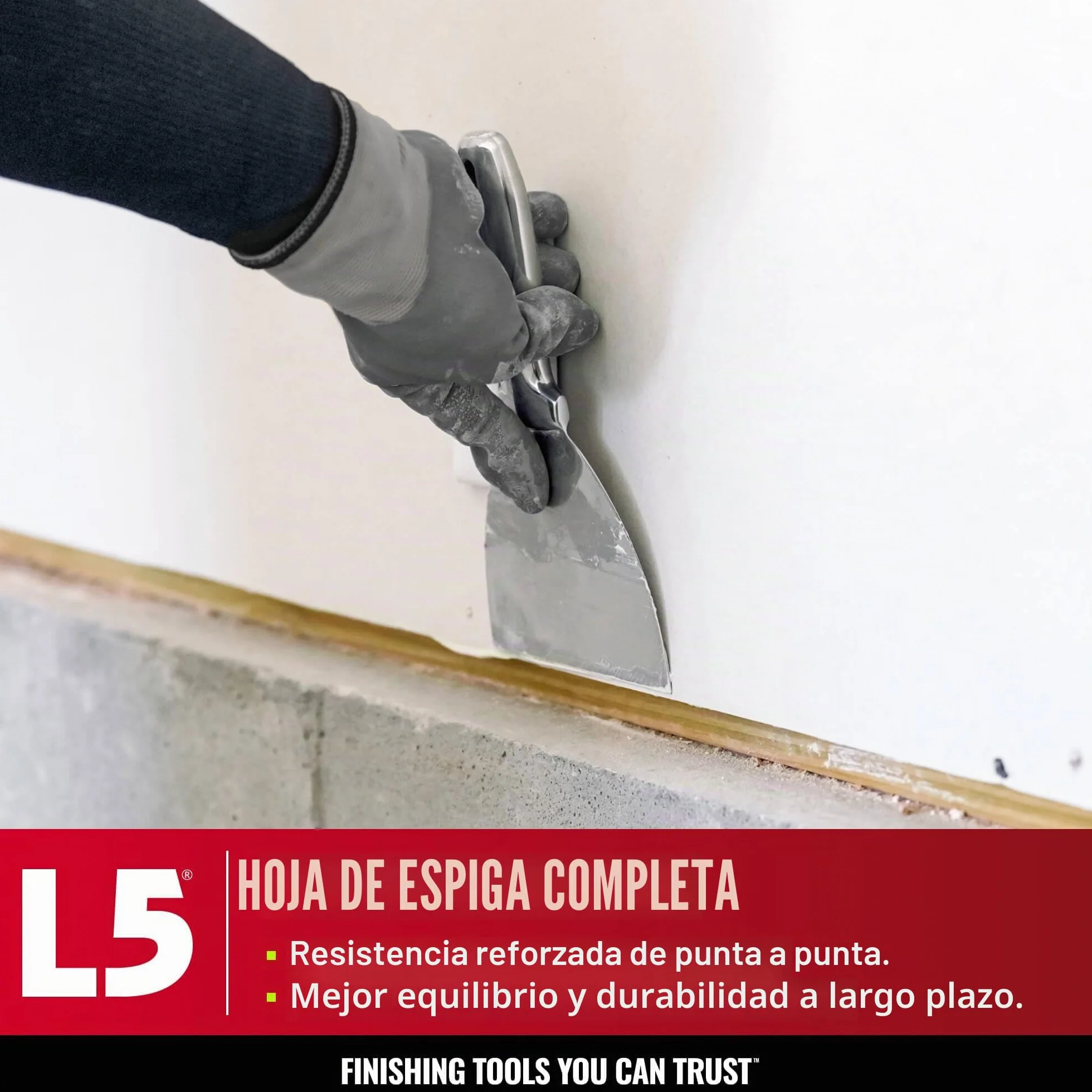 LEVEL5 - Cuchillo para juntas de acero inoxidable de 5 pulgadas, hoja de masilla de grado profesional 5-405