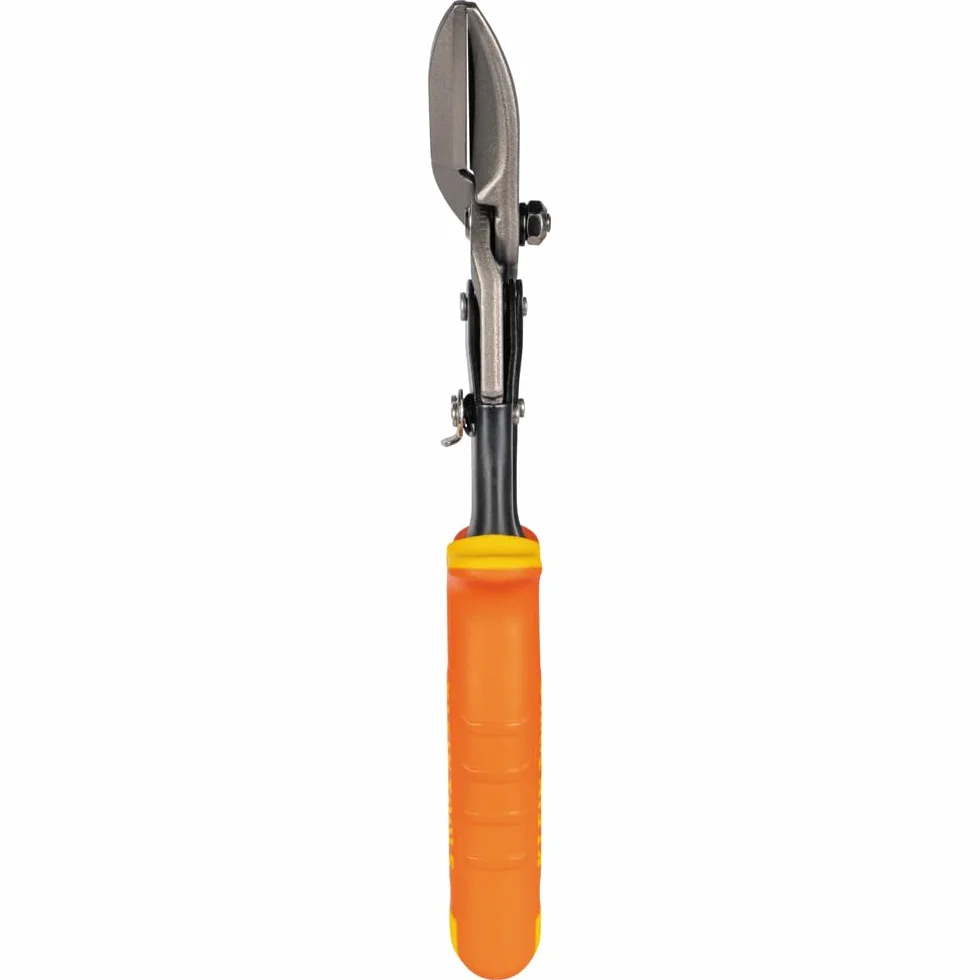 Klein Tools 2402S Tijeras de corte recto, tijeras de hojalata de aviación con hoja forjada para corte de chapa de precisión