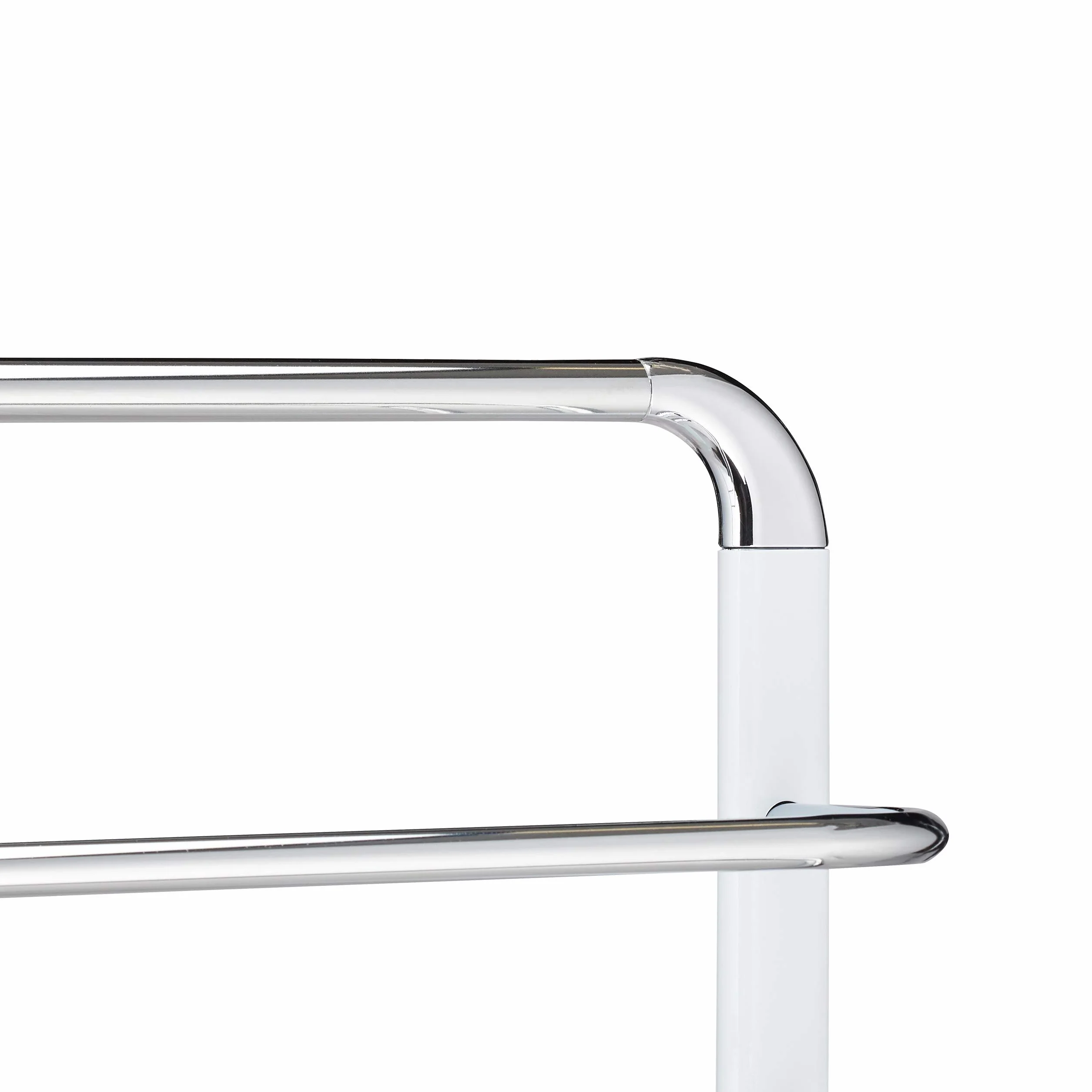 Relaxdays Toallero de Pie con 3 Barras, Metal Cromado-Cristal Esmerilado, Blanco-Plateado, 80x45x20 cm