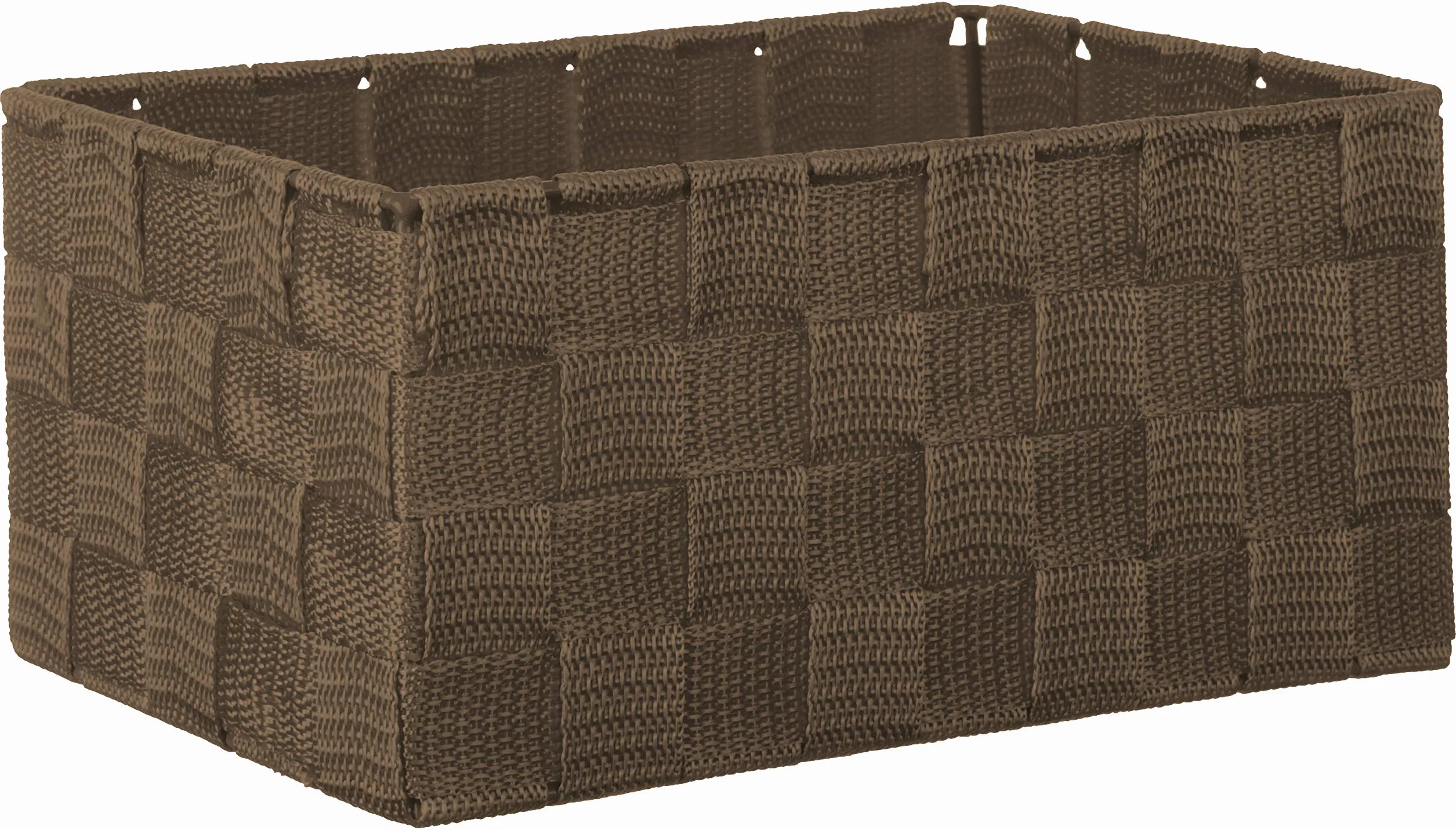 Juego de 3 Cajas de Almacenamiento Cuadradas 22x15x11 cm Aspecto Ratán Trenzadas Marrón