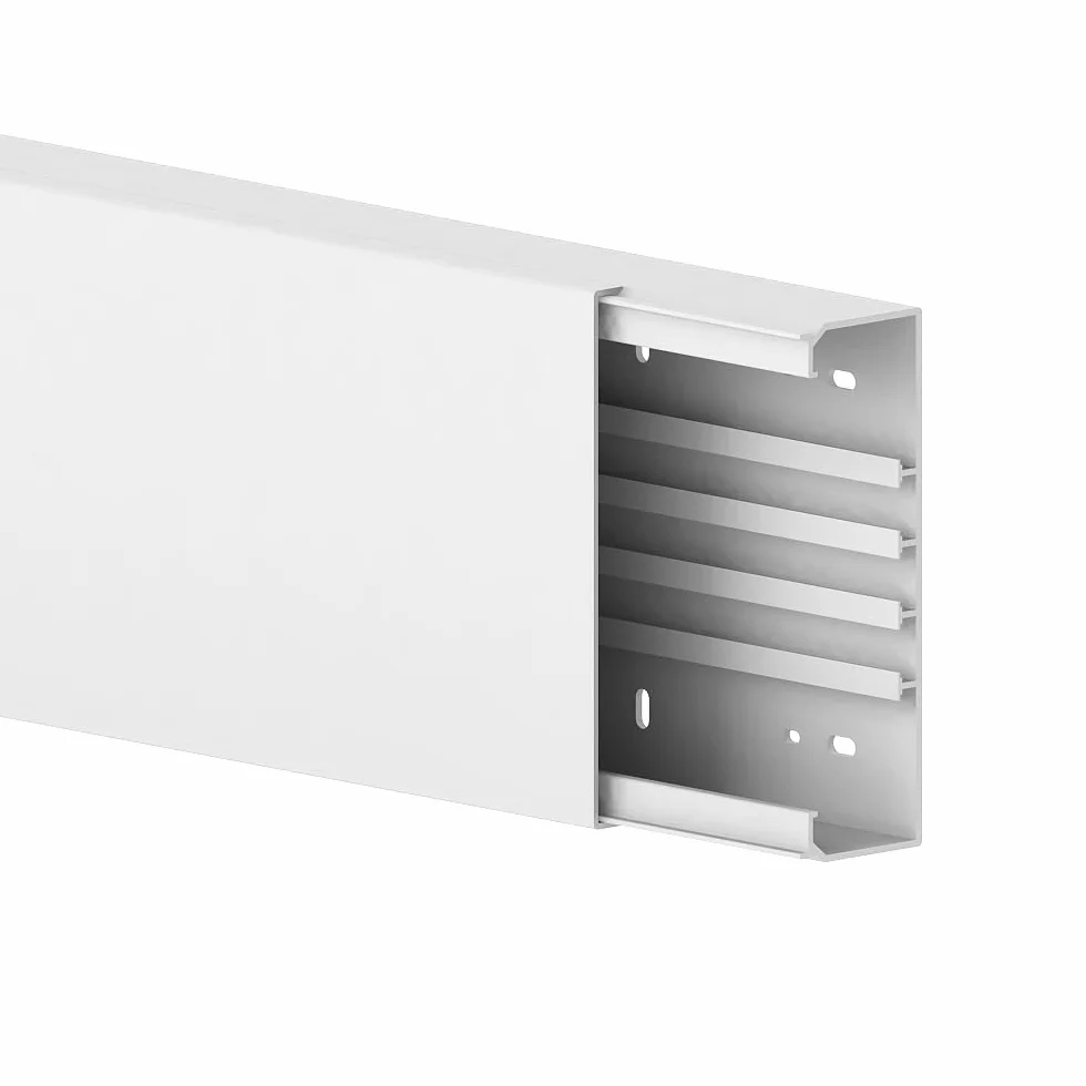 Cable Coach Canaleta para Cables Grande 60 x 200 mm, 1 m, Color Blanco, Resistente para Muchos Cables en Pared o Techo, para Interior y Exterior, Oficina, Taller, Bricolaje