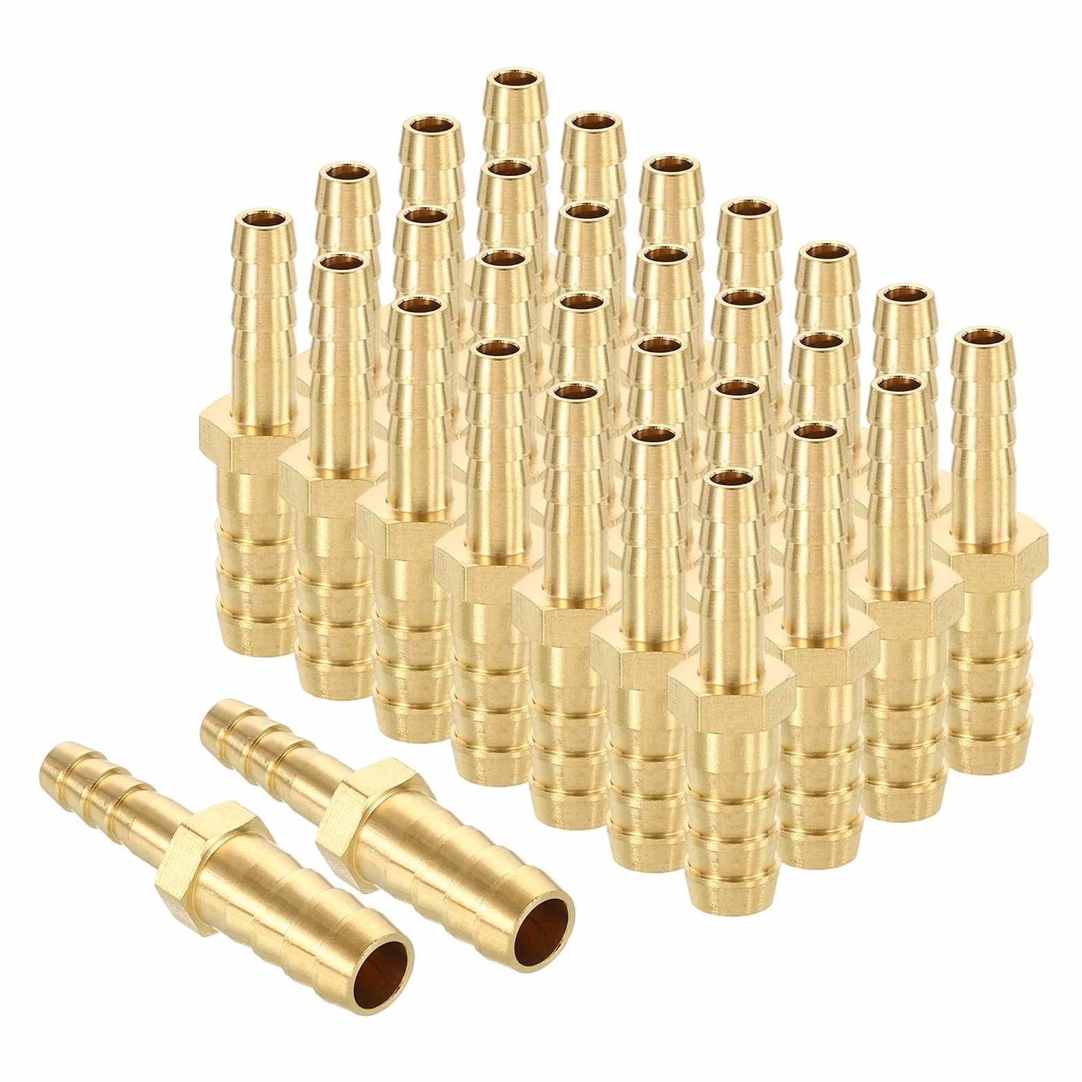 QUARKZMAN 50 Piezas de Racor Macho de Latón para Manguera de 3/8" a 1/4" NPT Conector de Metal para Reparación para Impresión 3D Compresor de Aire Máquina CNC Troqueles