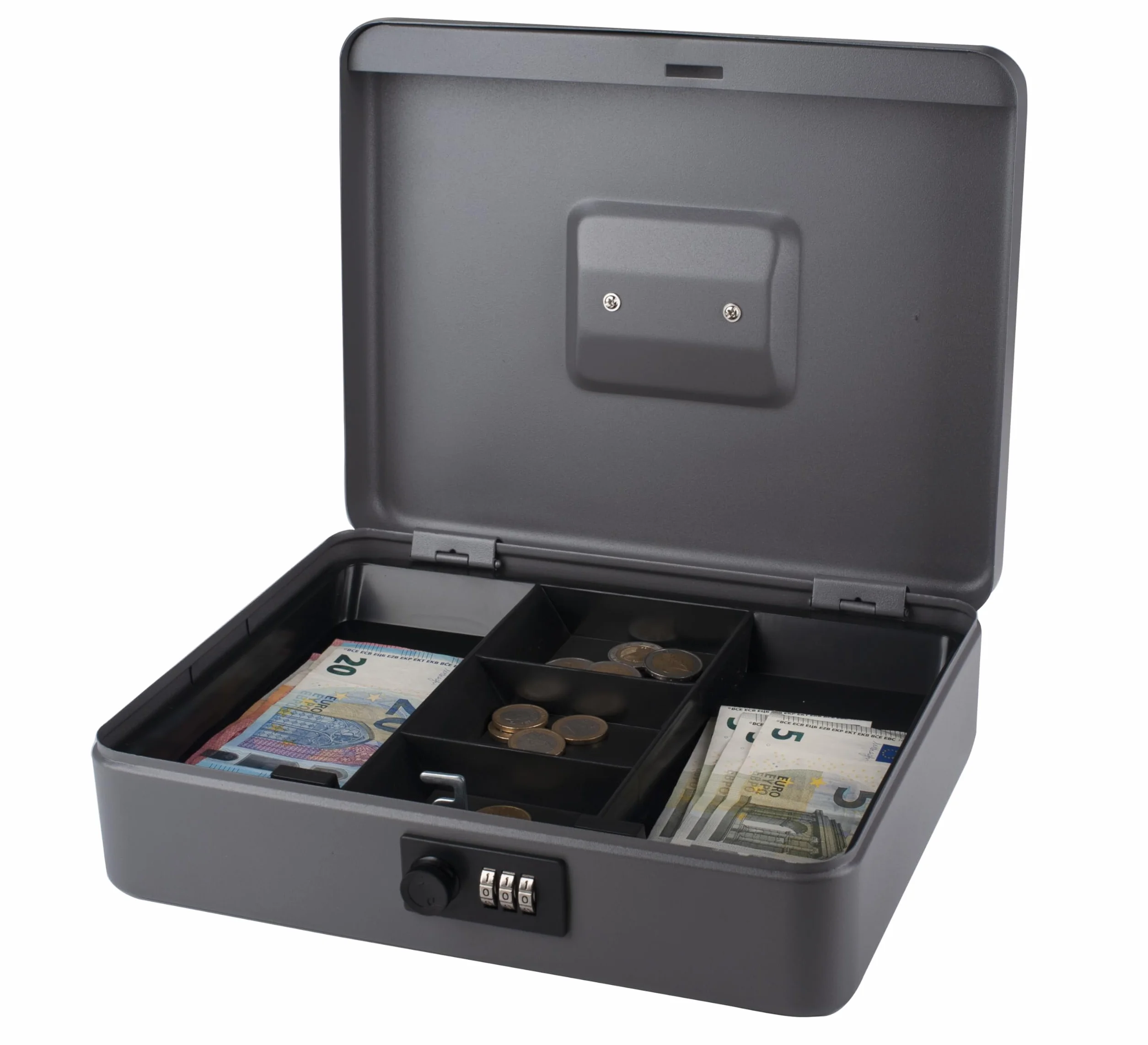 Pavo 8014408 - Caja de caudales con cerradura de combinación, color gris oscuro, 30 cm