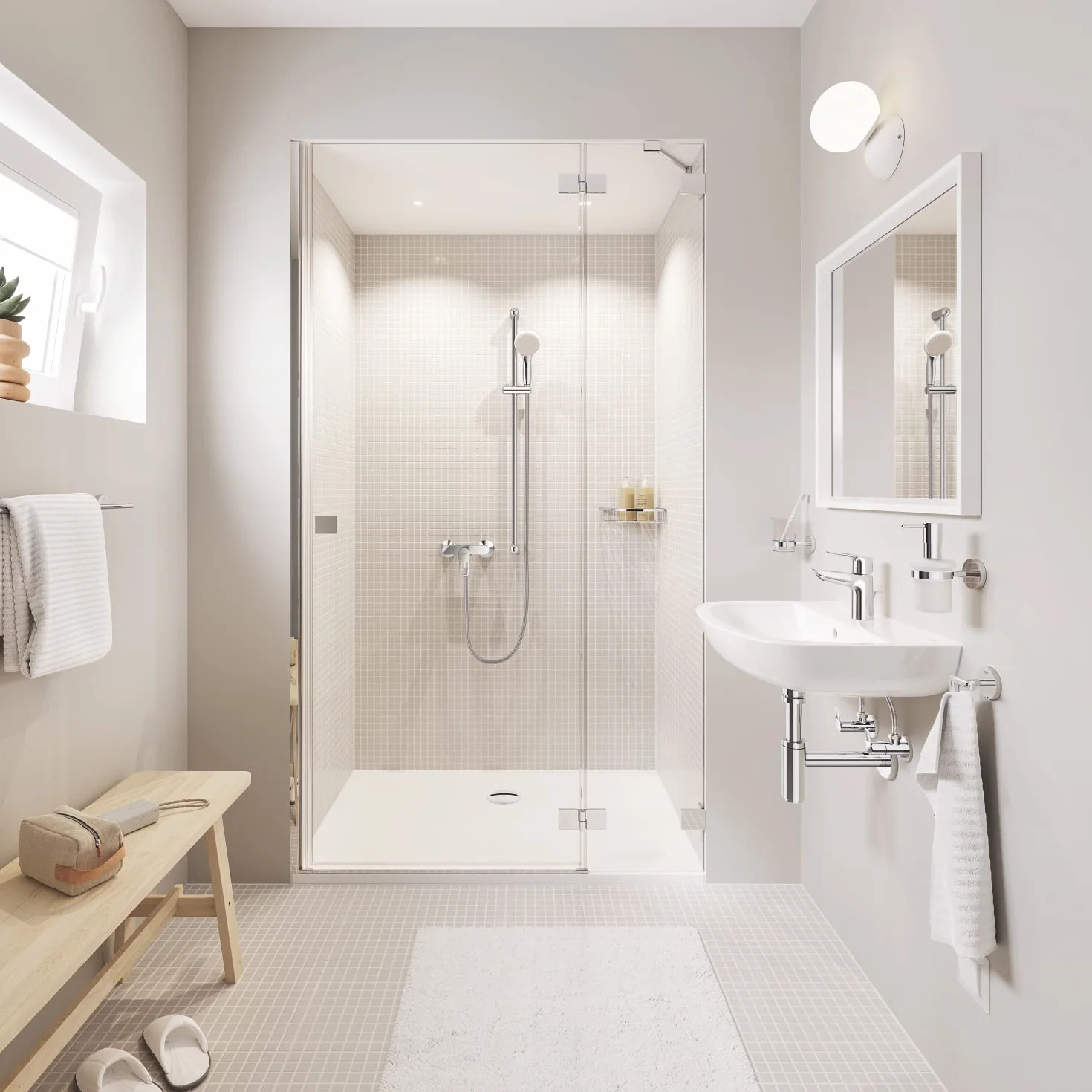Grohe Start Cosmopolitan QuickFix - Barra de Toallas 52cm, Cromo, para Pegar (Pegamento QuickGlue A2) o atornillar, Ref. 41166000
