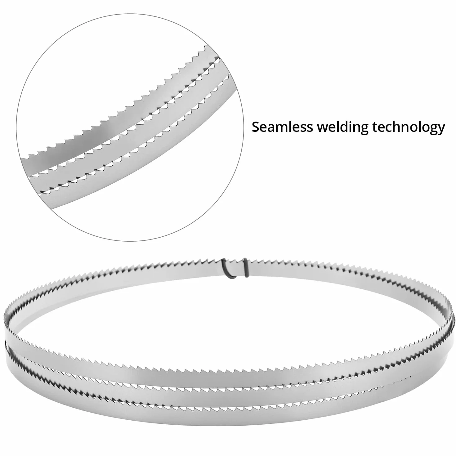 QWORK® Juego de 4 hojas de sierra de cinta - 1400 x 6.35 x 0.35 mm, acero de aleación SK5, 10 dientes por pulgada, para sierra de cinta de 8"