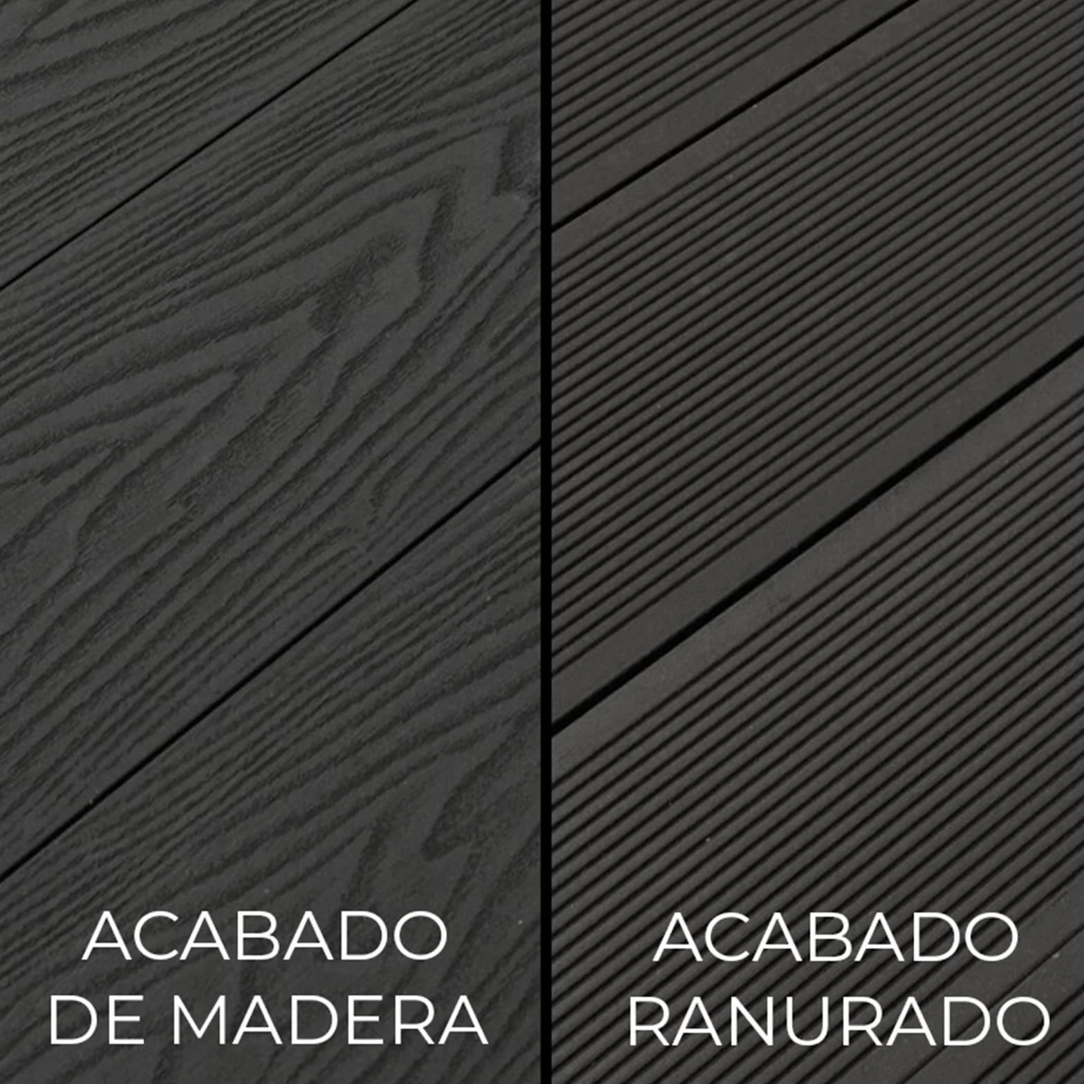 YOEVU | Lama de composite WPC | 2,2m x 14,5cm x 2,2cm, Gris | Resistente a la intemperie, antideslizante, fácil de instalar | Para terrazas y exteriores