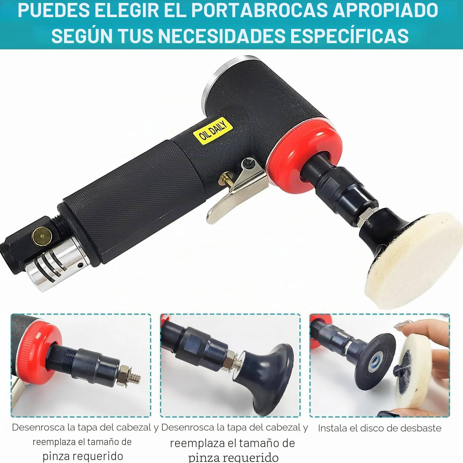 mini Juego de Lijadora de Aire Comprimido, Kit para Pulidora Coche, Amoladora Pequeña, Lijadora Neumática, Mini Amoladora Eléctrica de Alta Velocidad con Kit de 20 Discos Intercambiables